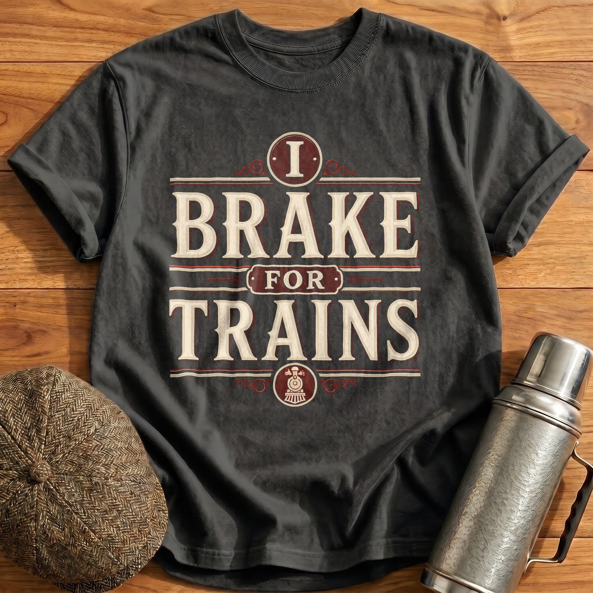 I Brake For Trains Train Spotter - Charcoal