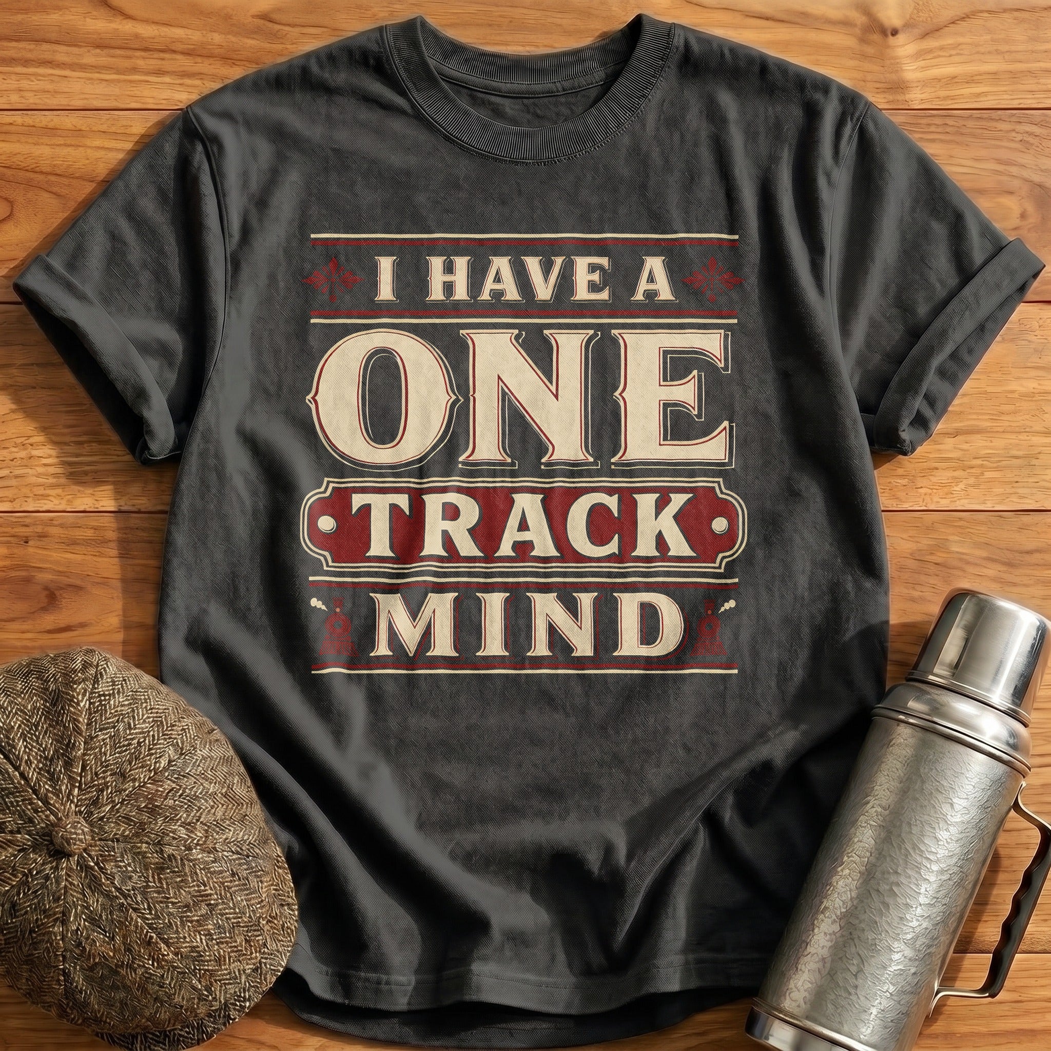 I Have A One Track Mind Music Obsessed Funny - Charcoal
