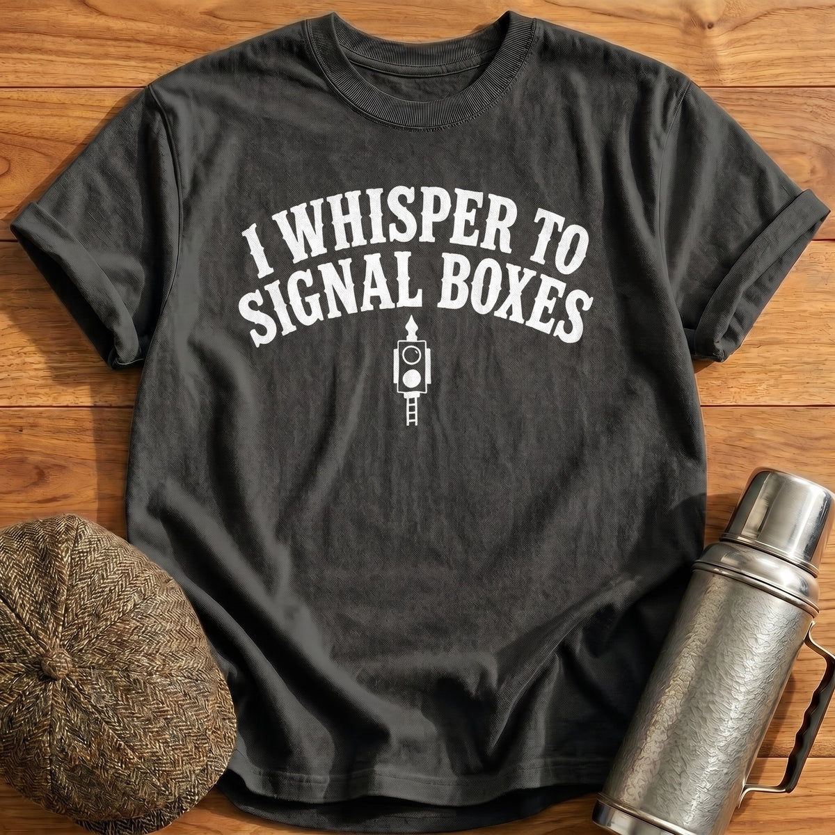 I Whisper To Signal Boxes 65 T-Shirt - Charcoal