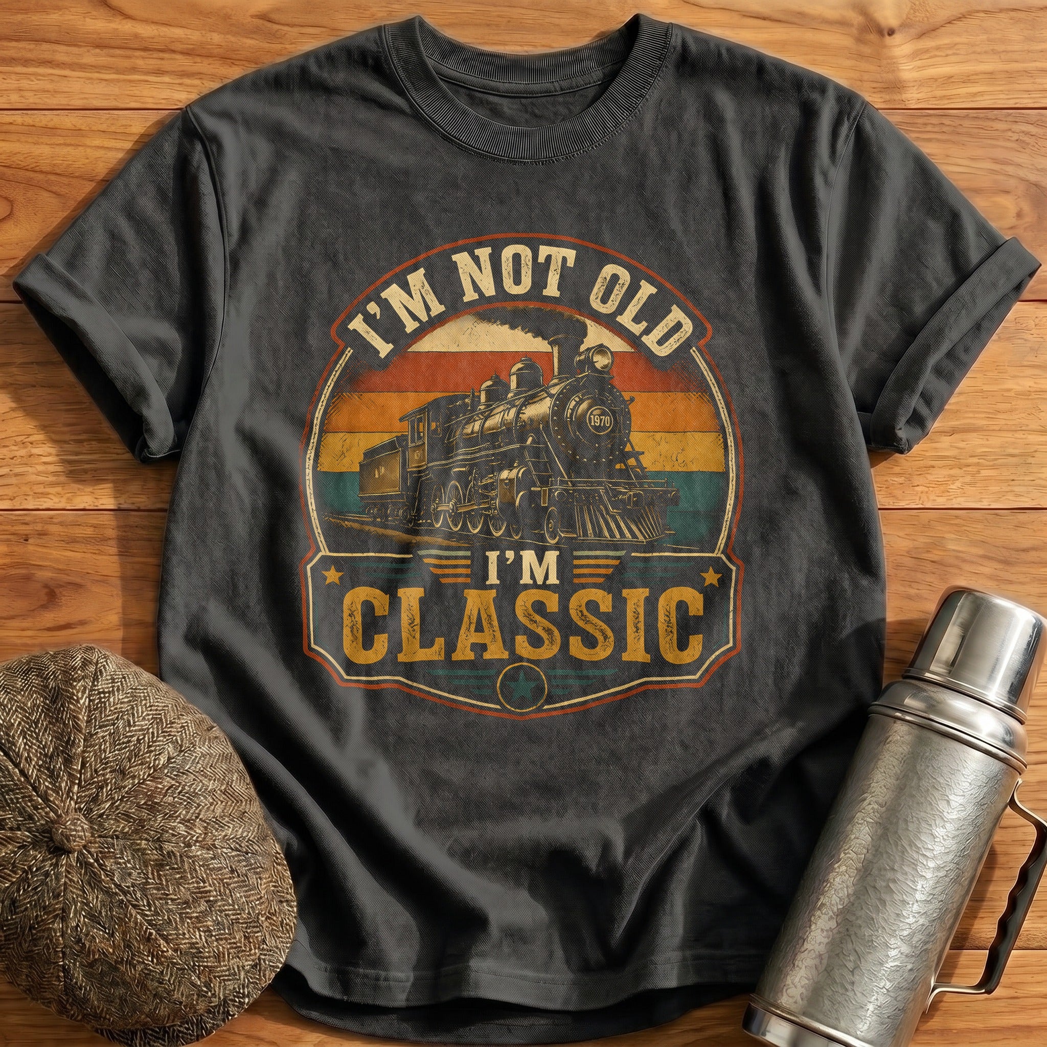 Im Not Old Im Classic Train Vintage - Charcoal