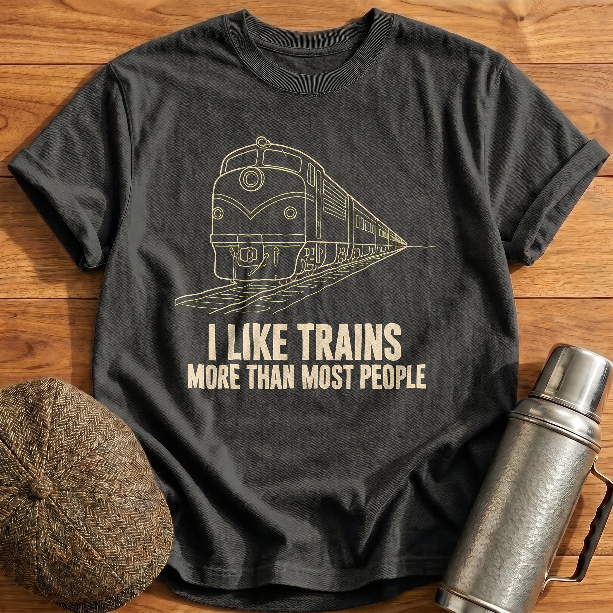 Like Trains More 13 T-Shirt - Charcoal