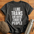 Like Trains Three People 53 T-Shirt - Charcoal