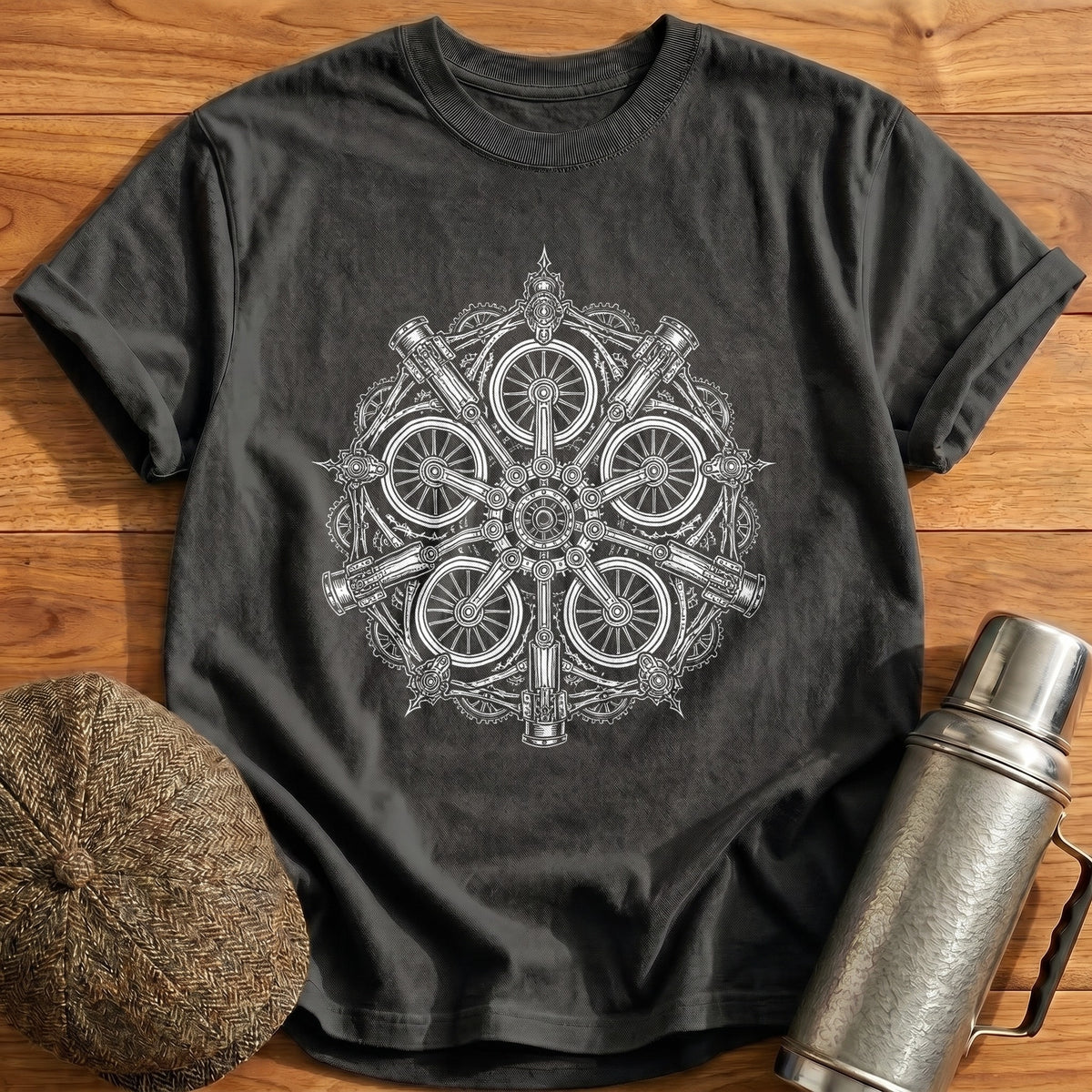 Loco Mandala Blackwork 28 T-Shirt - Charcoal