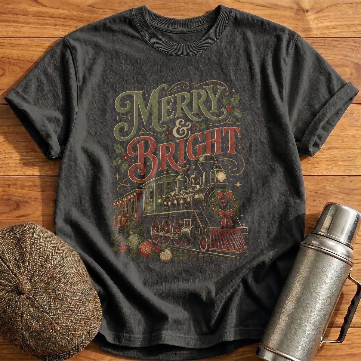 Merry And Bright 97 T-Shirt - Charcoal