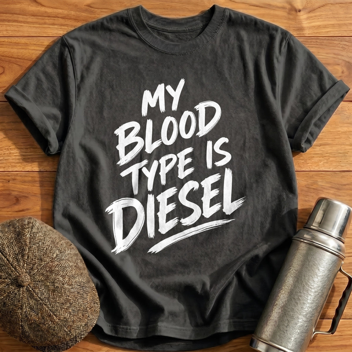 My Blood Type Is Diesel 74 T-Shirt - Charcoal