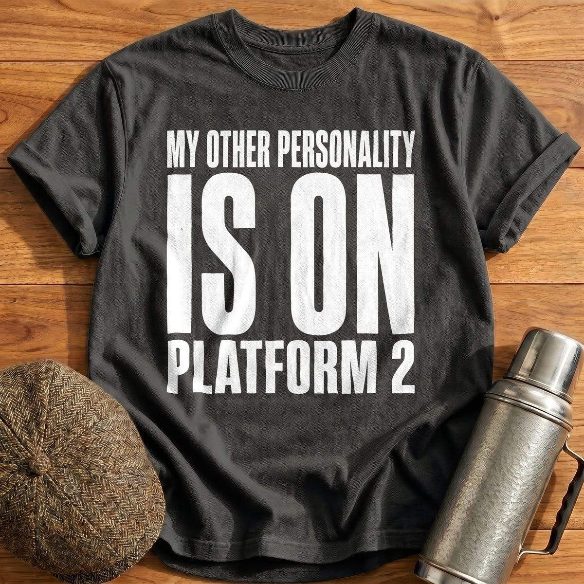 My Other Personality Is On Platform 2 31 T-Shirt - Charcoal