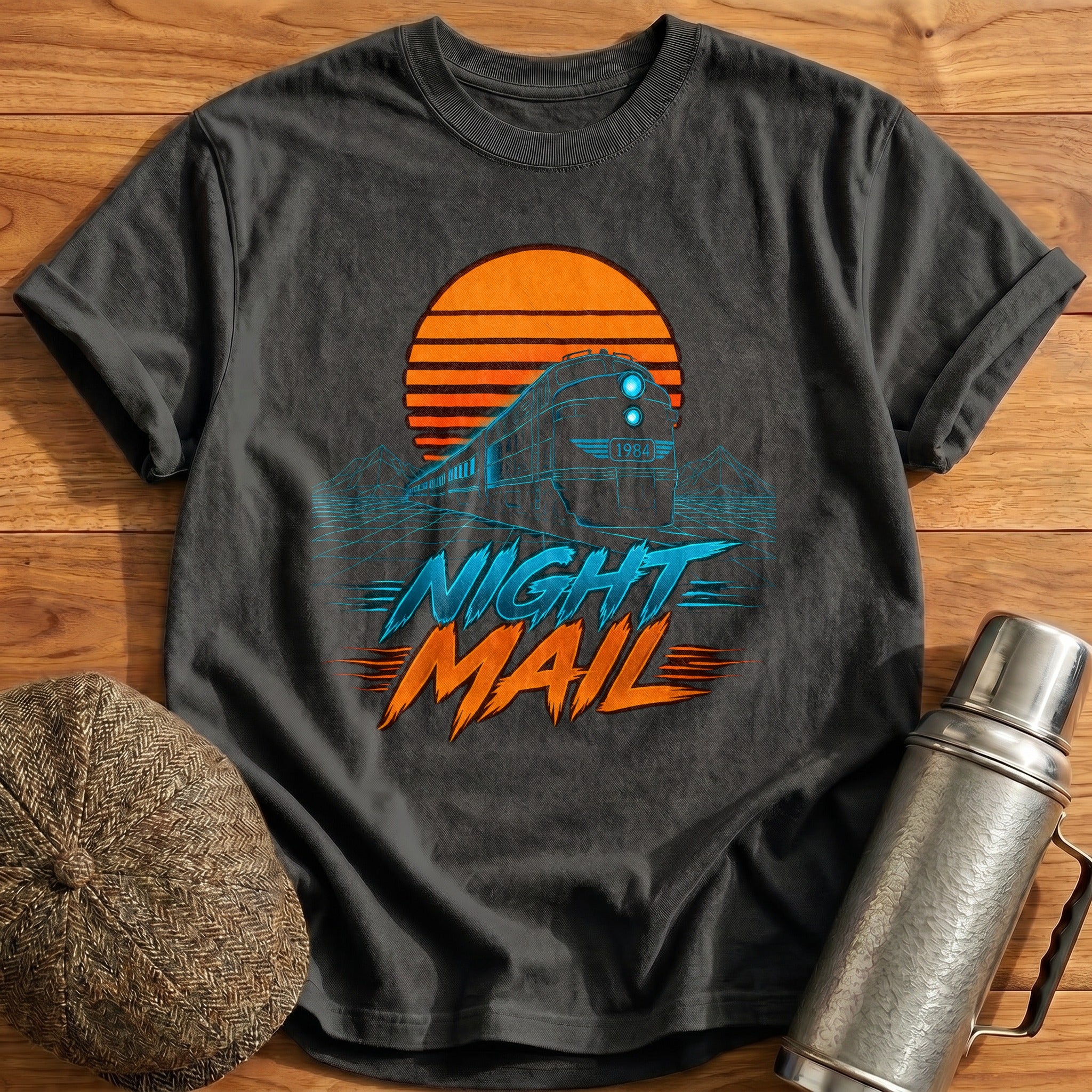 Night Mail Run T-Shirt - Charcoal