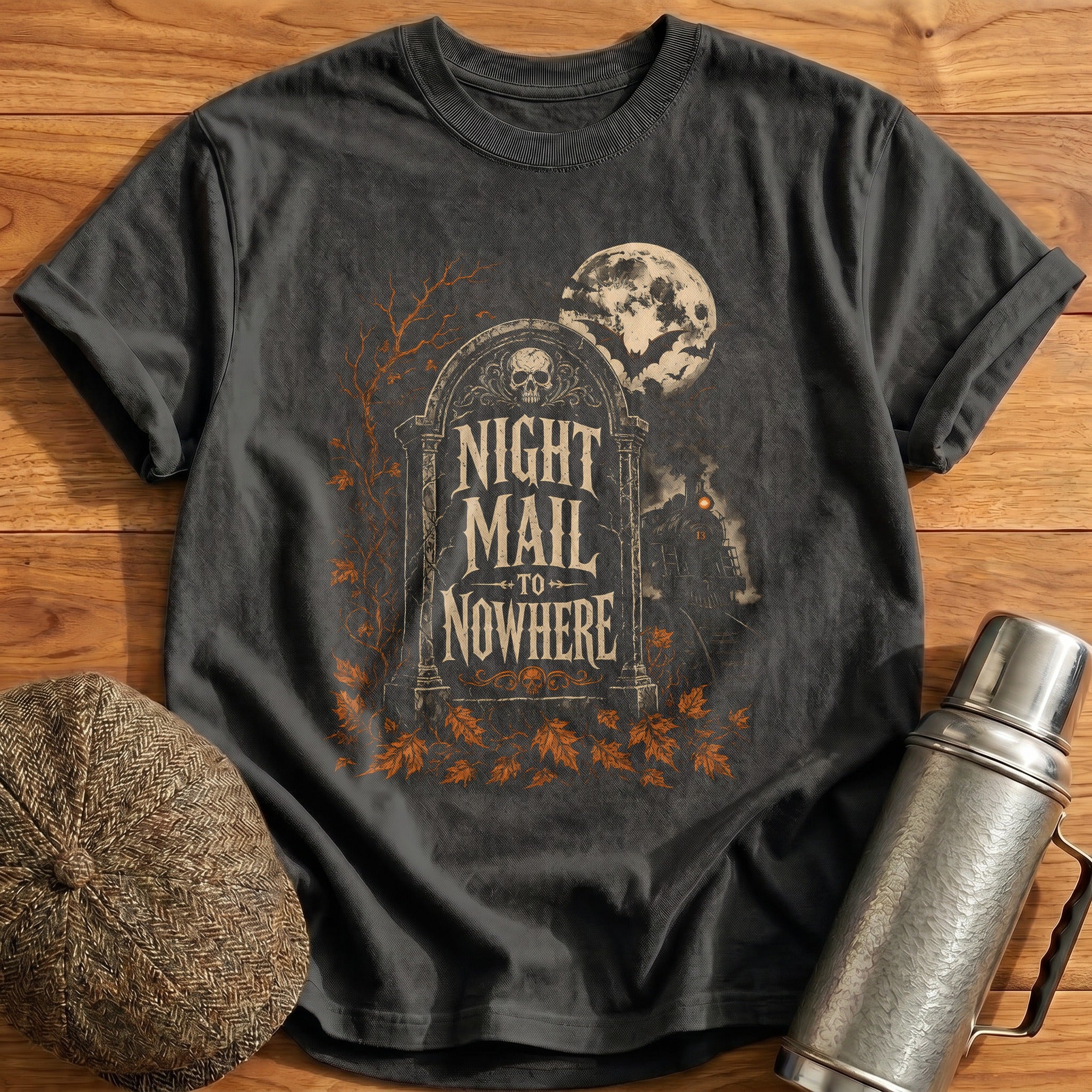 Night Mail To Nowhere T-Shirt - Charcoal
