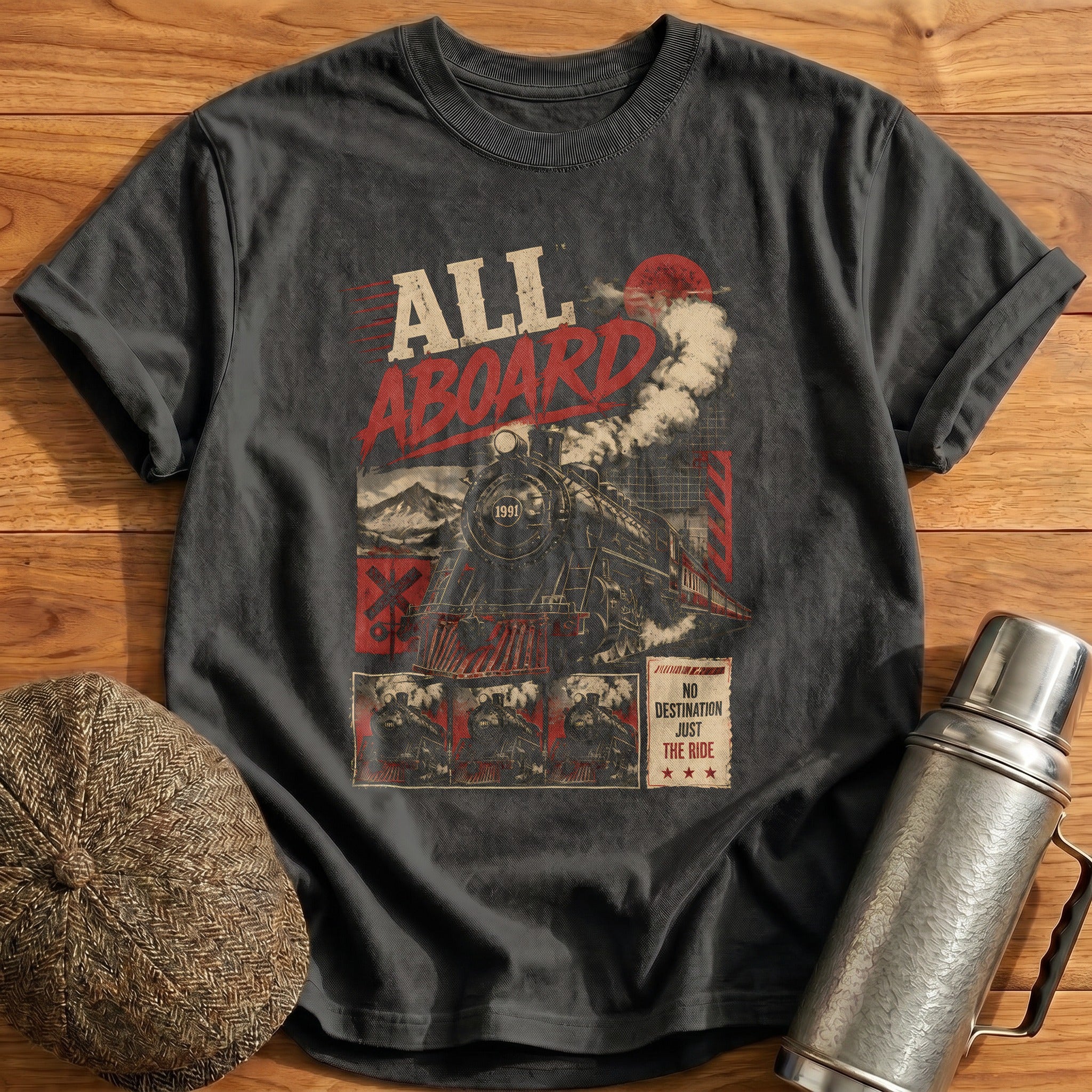 No Destination Just the Ride T-Shirt - Charcoal