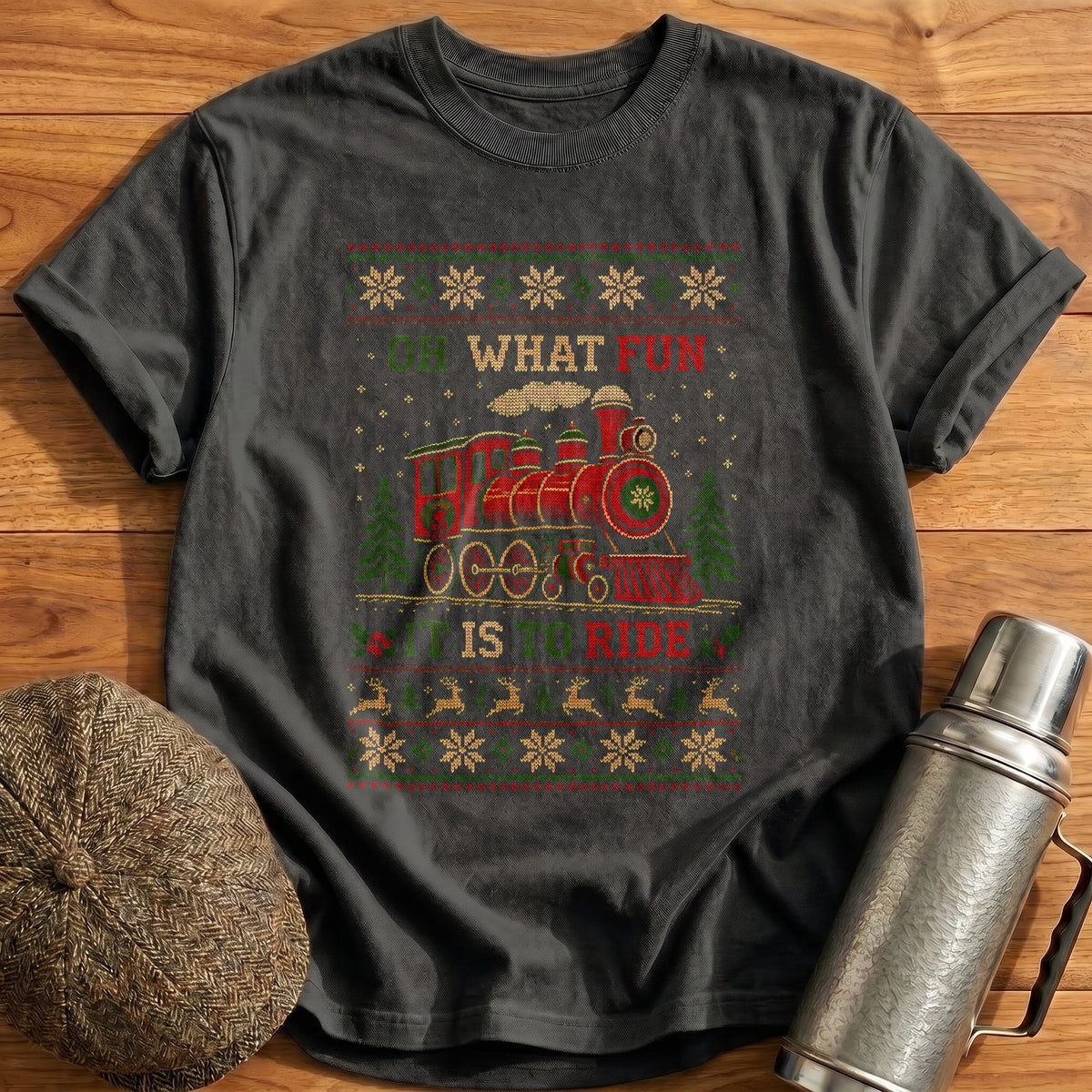 Oh What Fun It Is To Ride 37 T-Shirt - Charcoal
