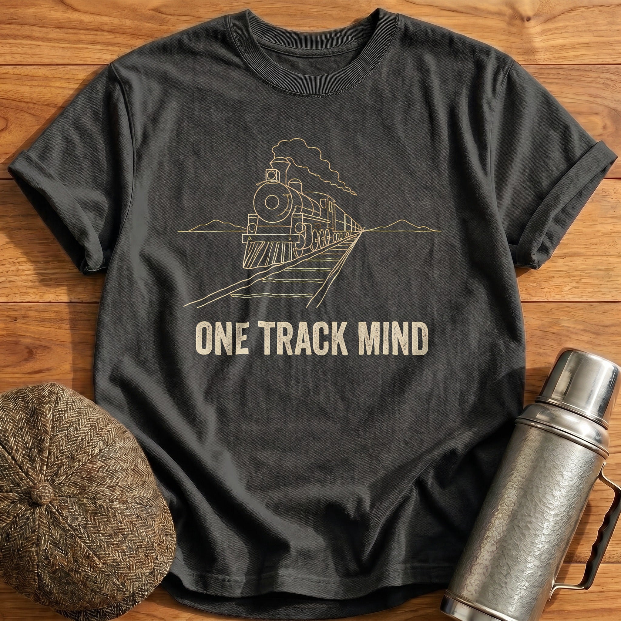 One Track Mind 34 T-Shirt - Charcoal