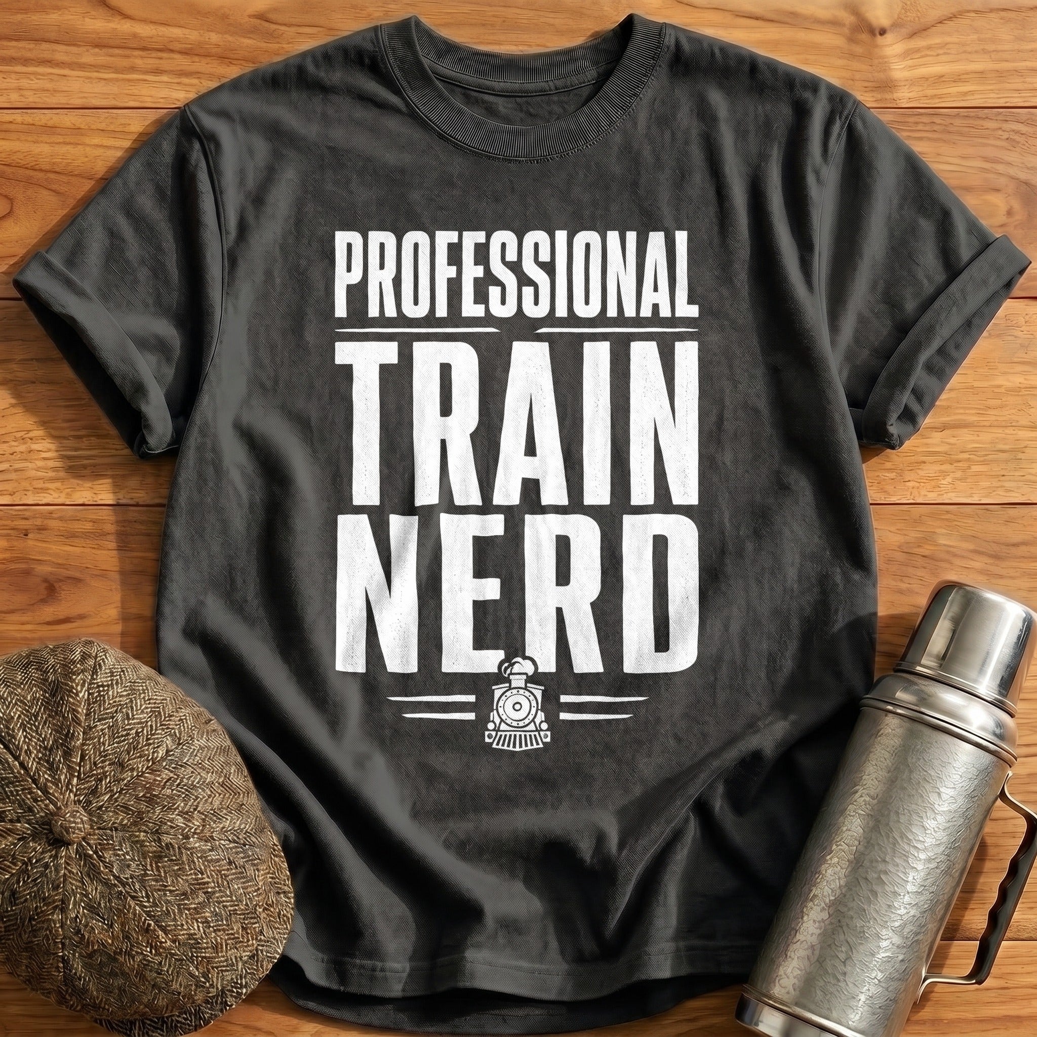 Professional Train Nerd 46 T-Shirt - Charcoal