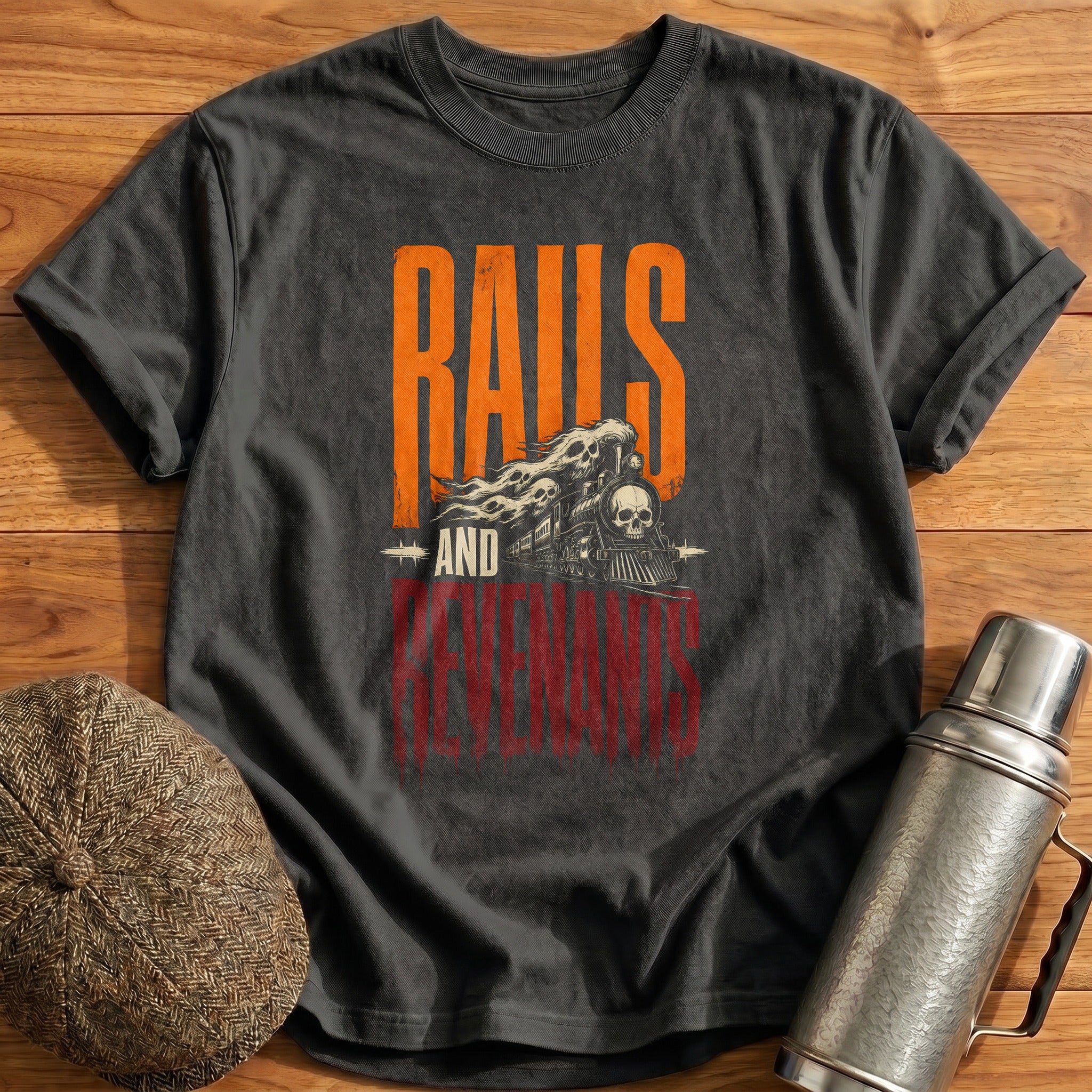 Rails And Revenants T-Shirt - Charcoal