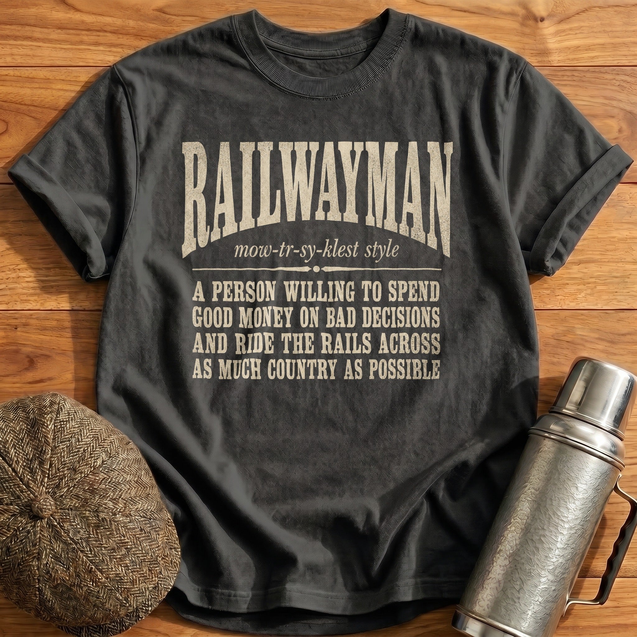 Railwayman Meaning Dictionary T-Shirt - Charcoal