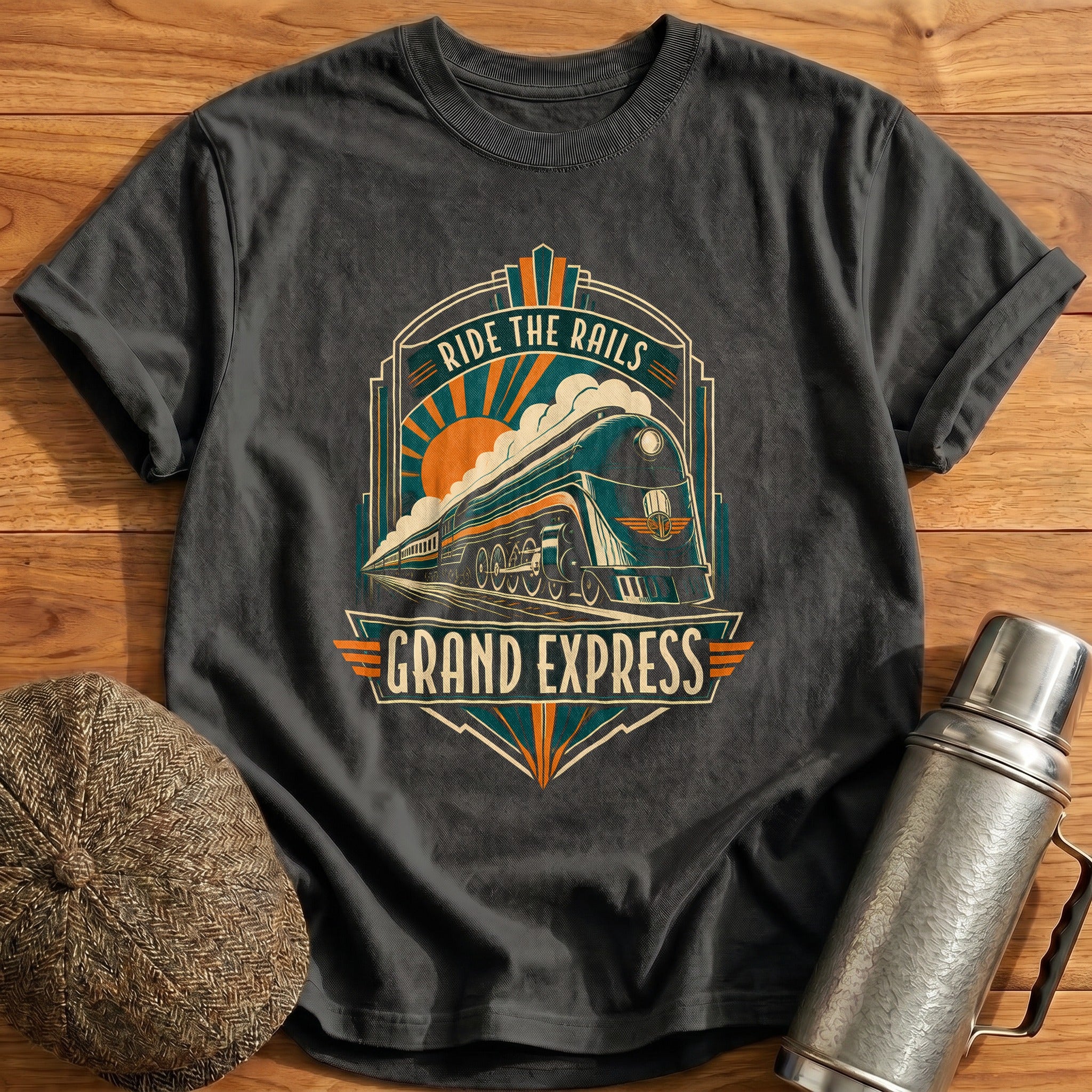 Ride the Rails T-Shirt - Charcoal