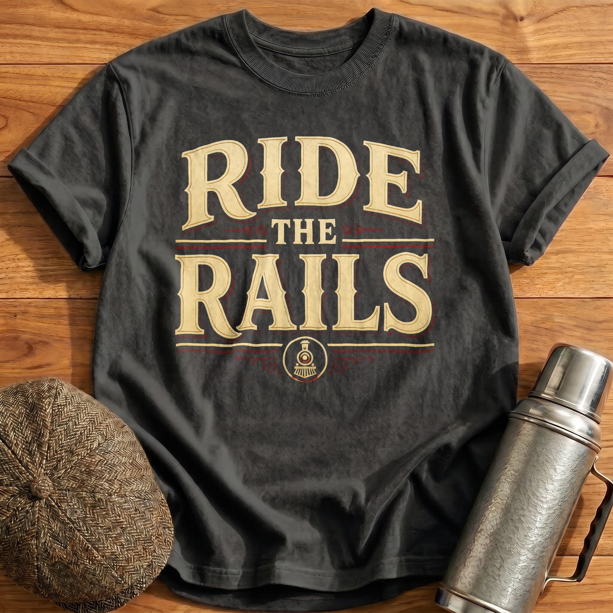 Ride The Rails Train Enthusiast - Charcoal