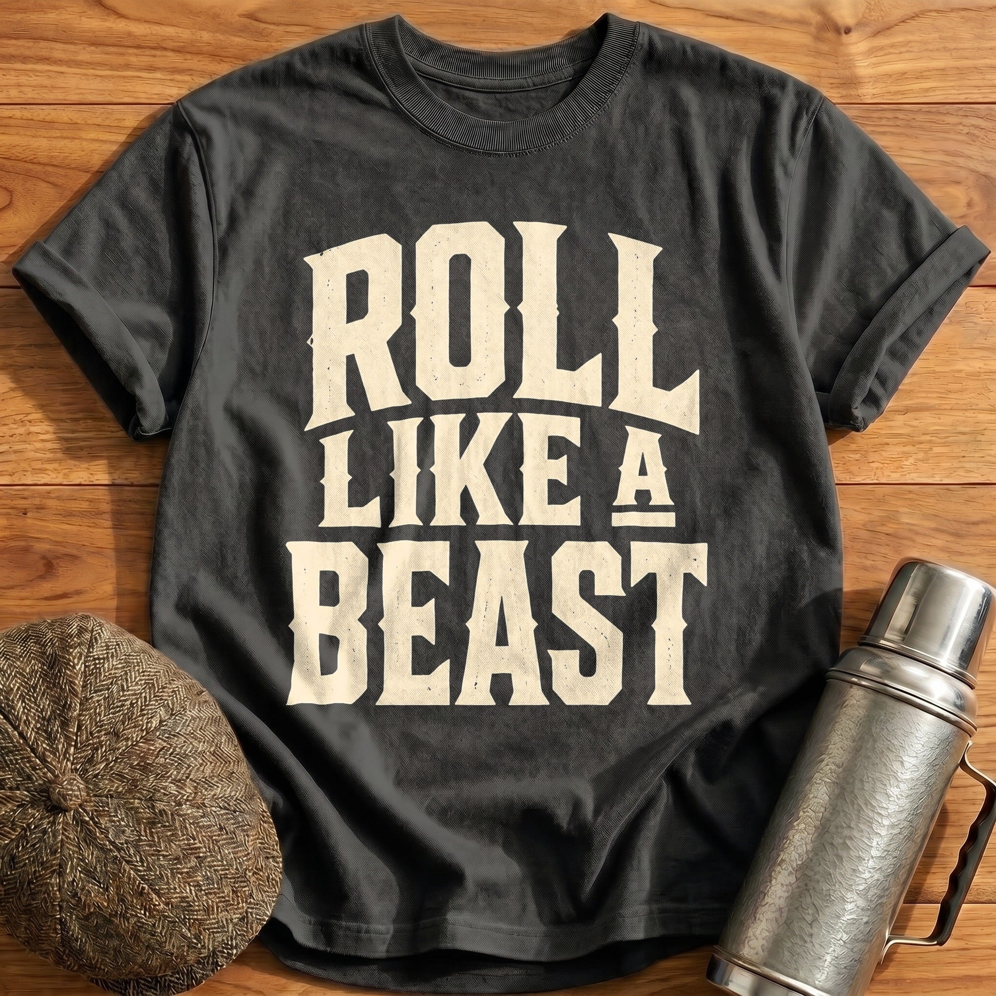 Roll Like A Beast Motivational Gym - Charcoal