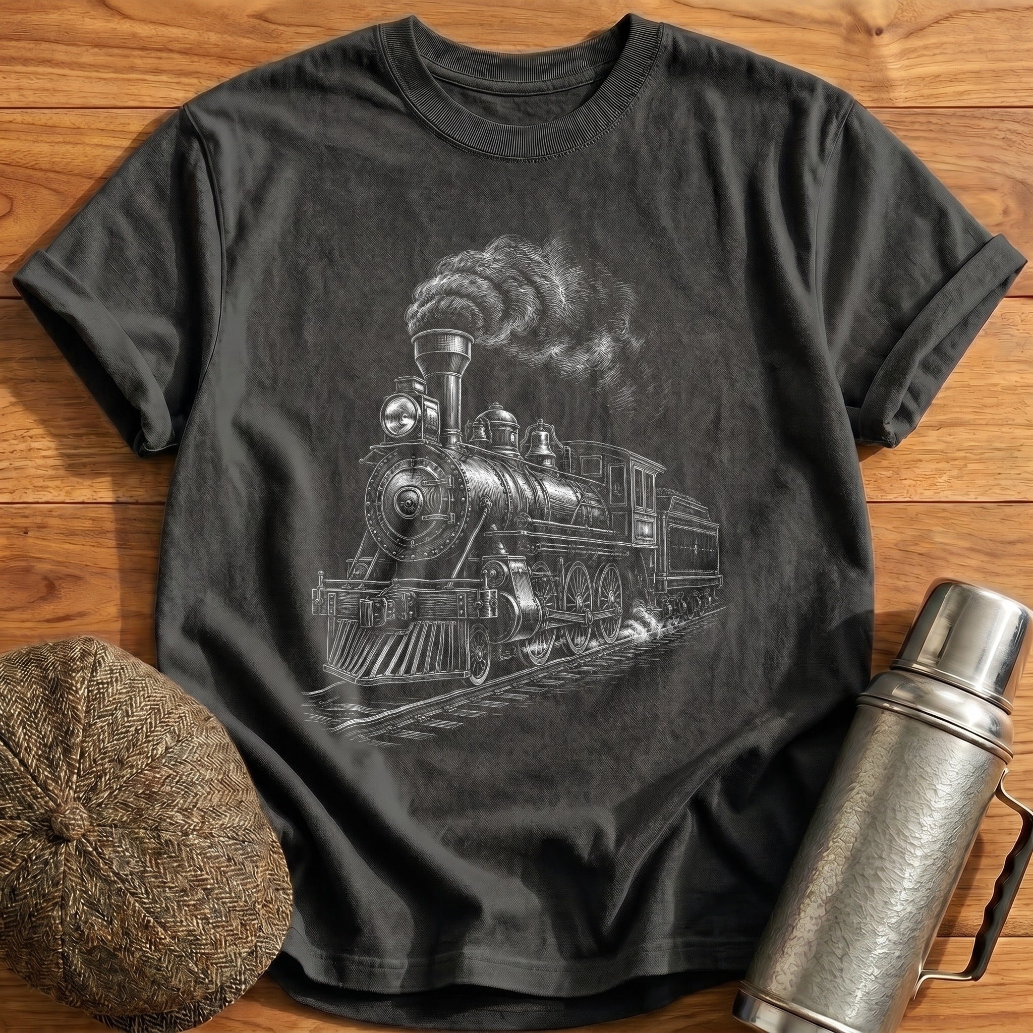 Scratchboard Loco 16 T-Shirt - Charcoal
