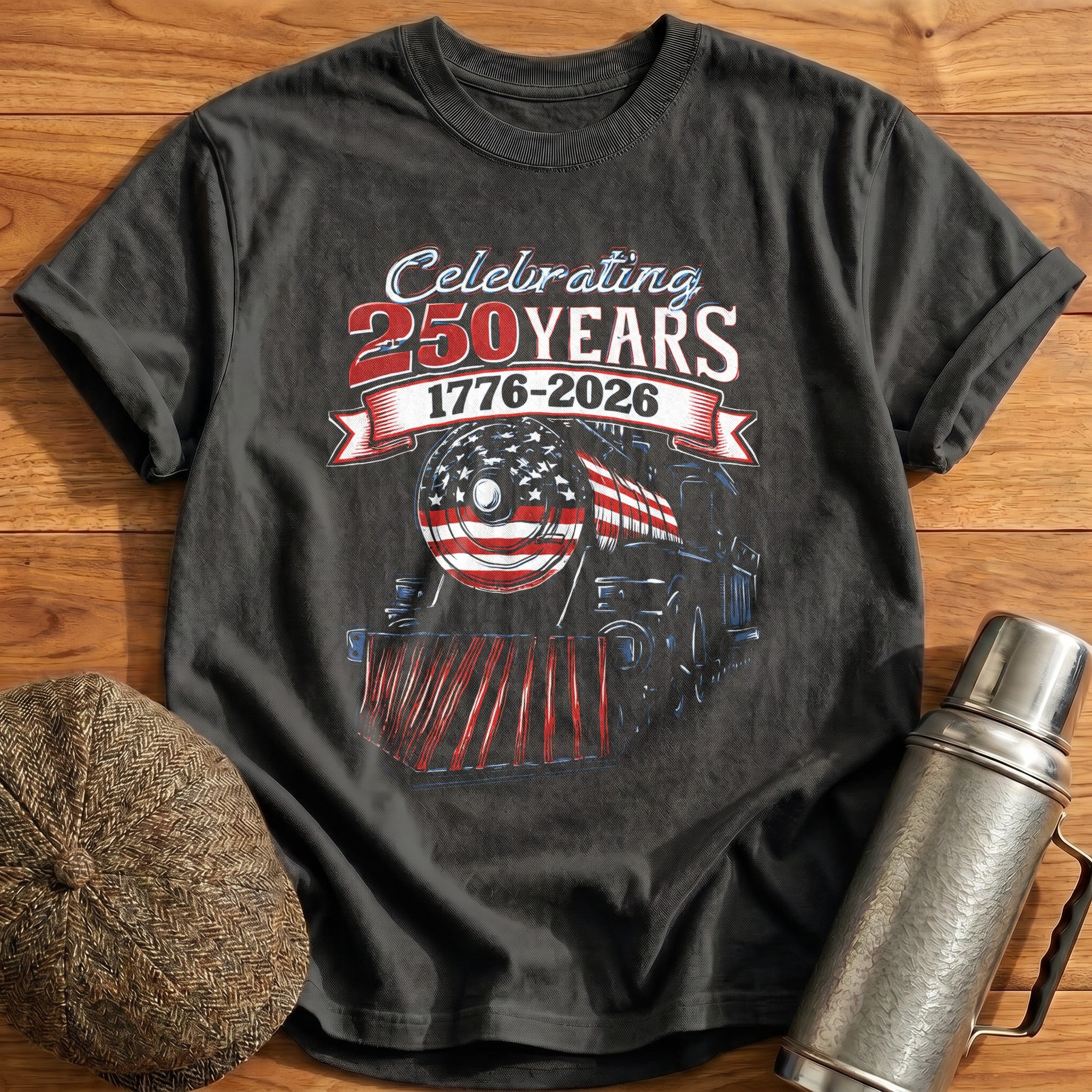 Semiquincentennial_Steam_ T-Shirt - Charcoal