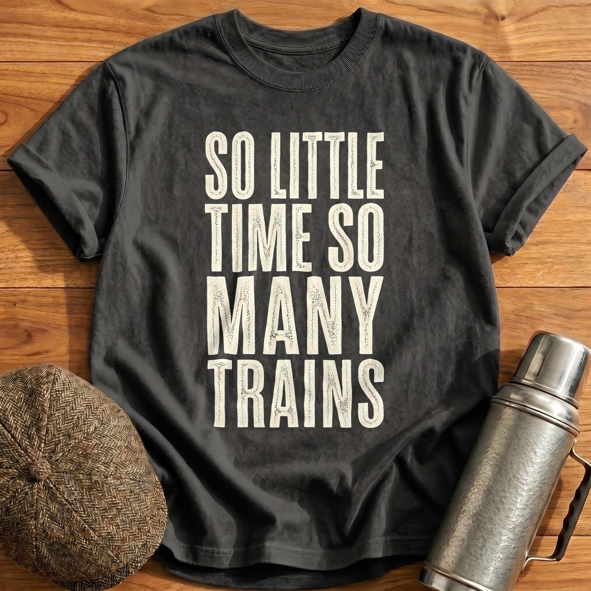 So Little Time So Many Trains 22 T-Shirt - Charcoal