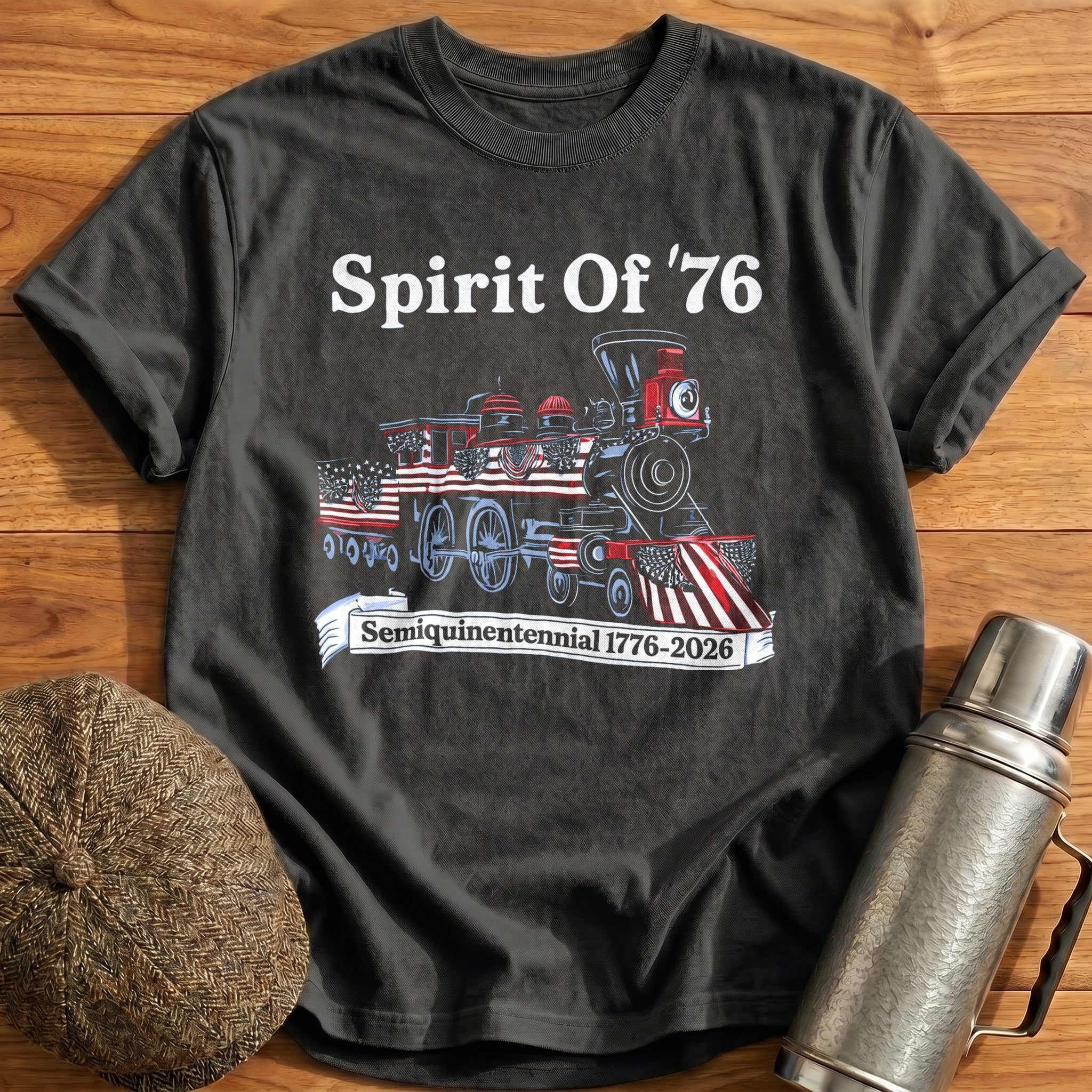 Spirit_Of_76_Locomotive_ T-Shirt - Charcoal