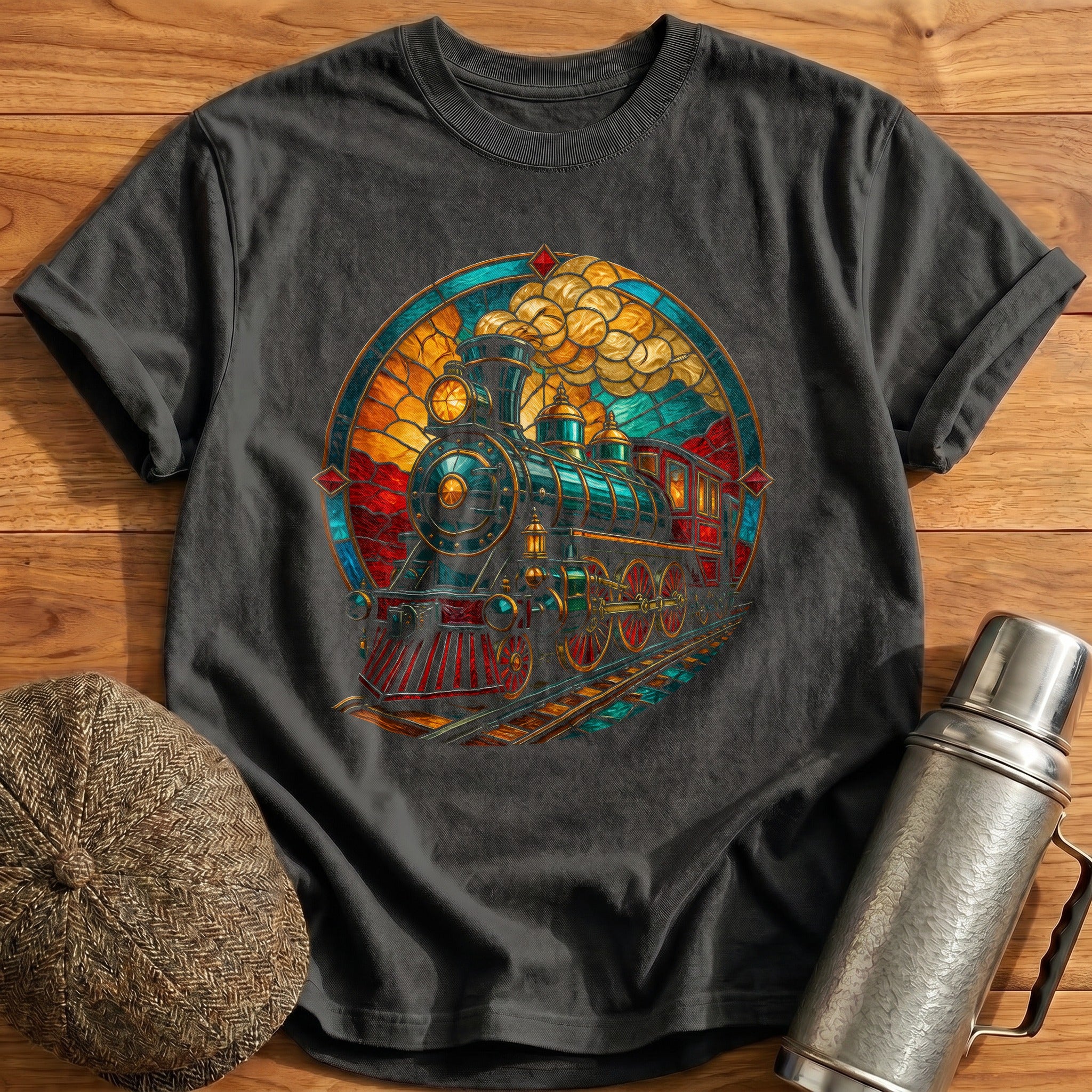 Stained Glass Loco 36 T-Shirt - Charcoal