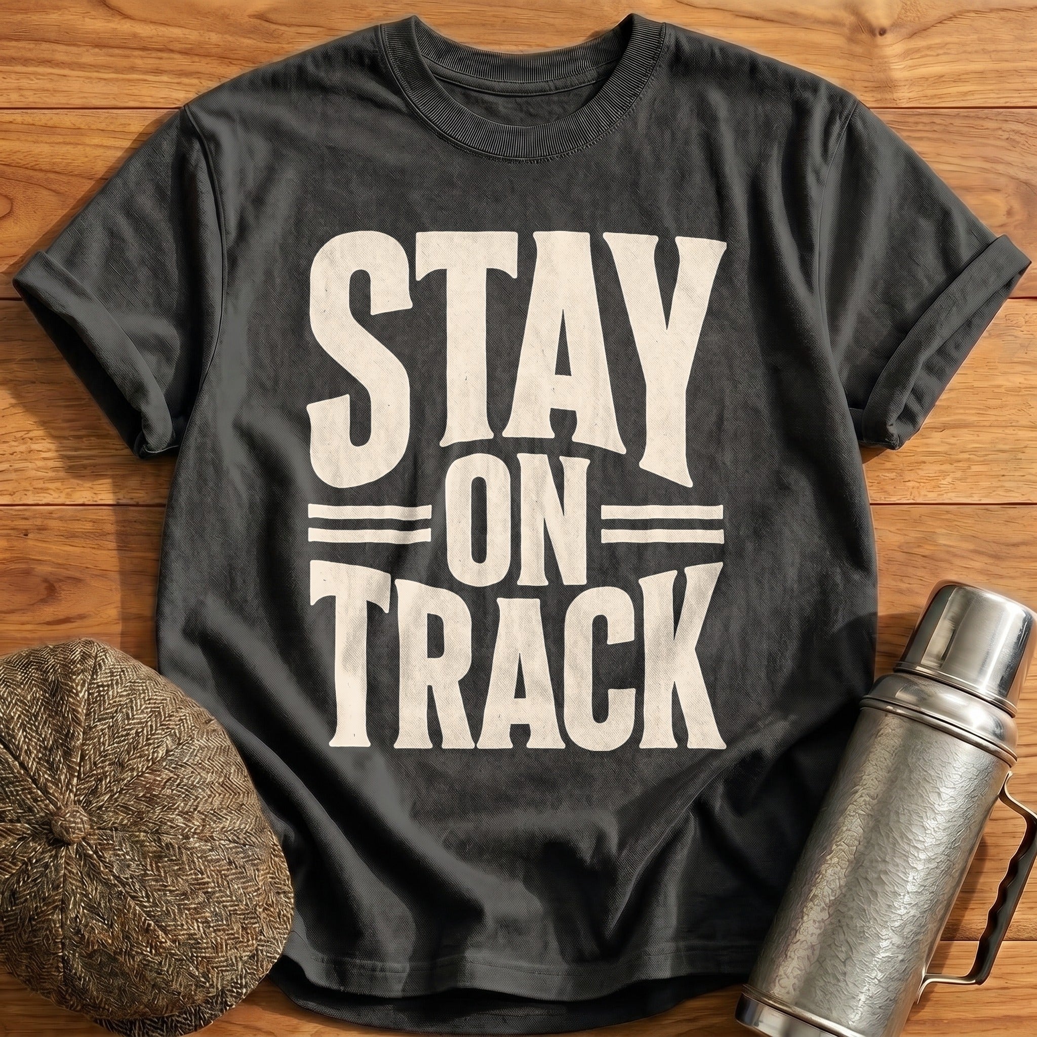Stay On Track Motivational Athlete - Charcoal