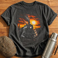 Steam Train Sunset Locomotive - Charcoal