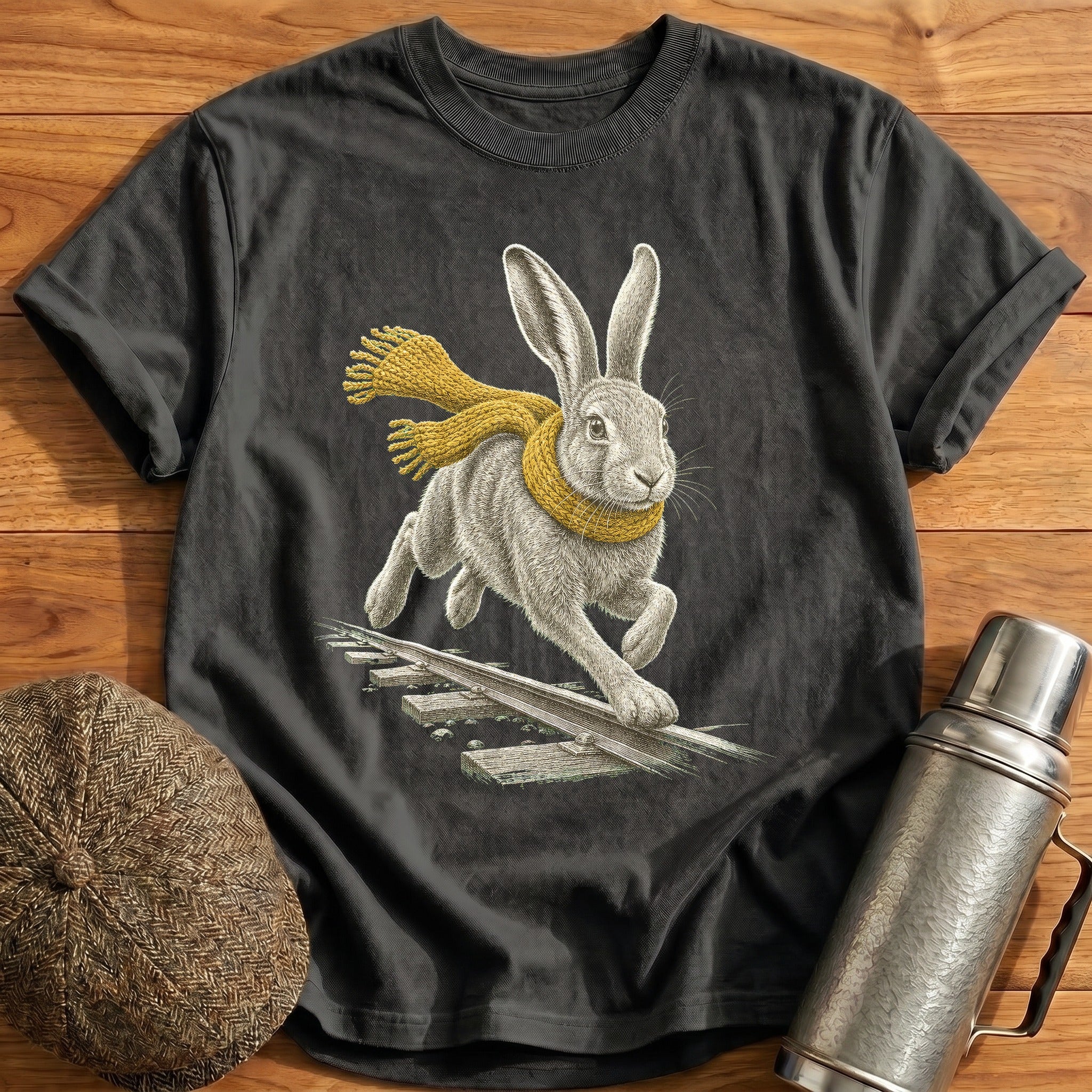 The Golden Scarf T-Shirt - Charcoal
