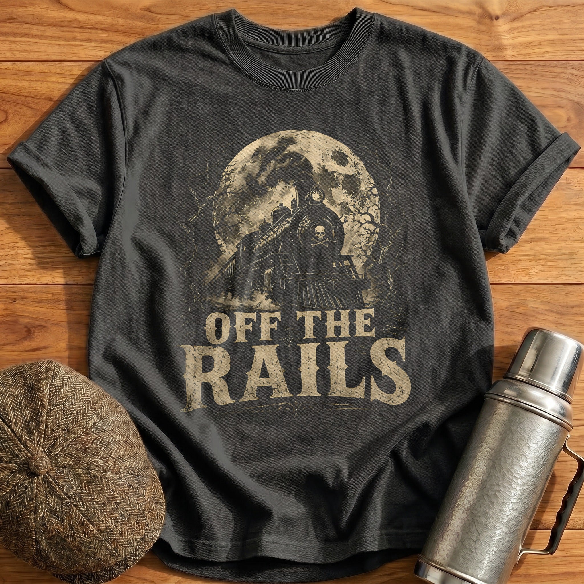 The Rails Train Skeleton Moon - Charcoal