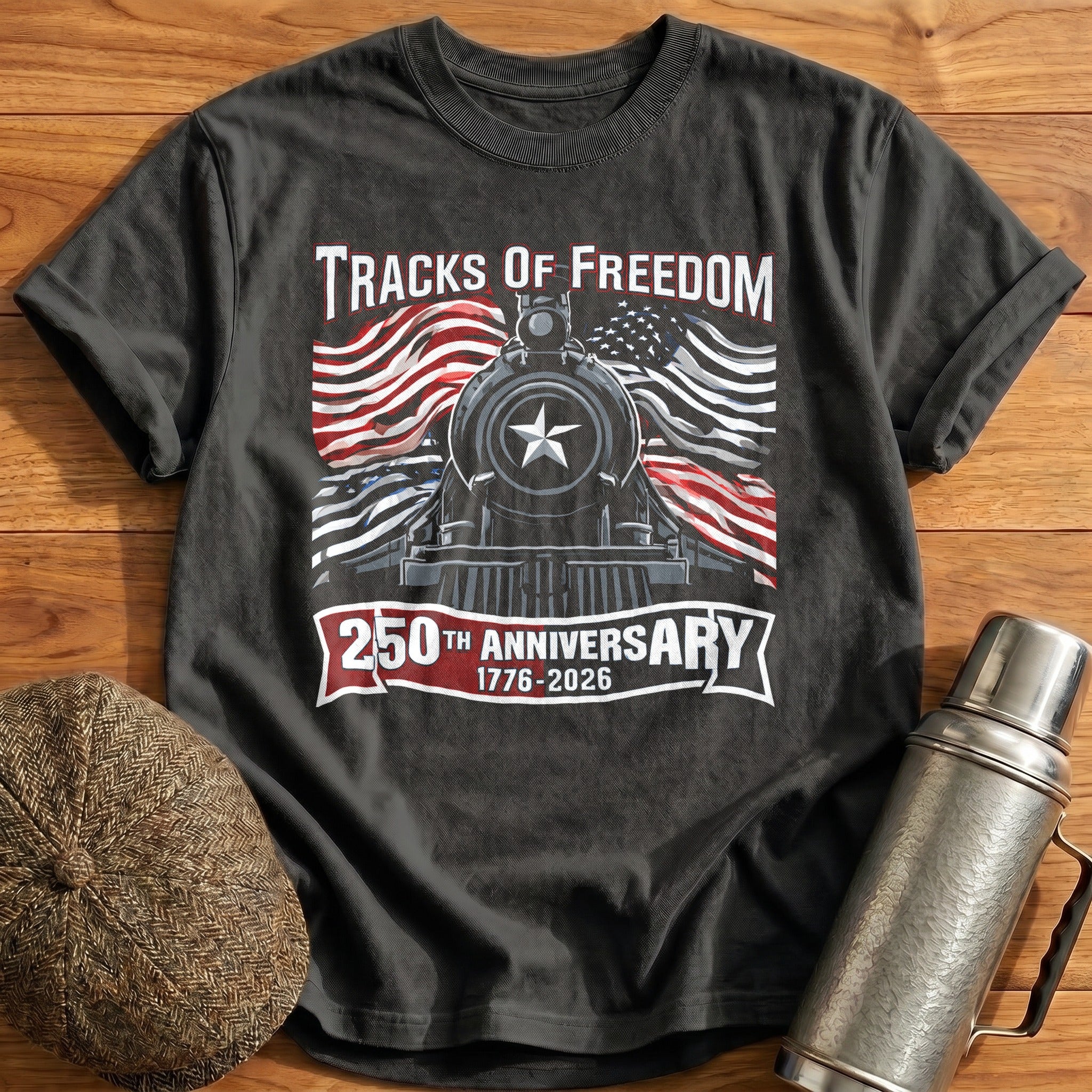 Tracks_Of_Freedom_250_Strong_ T-Shirt - Charcoal