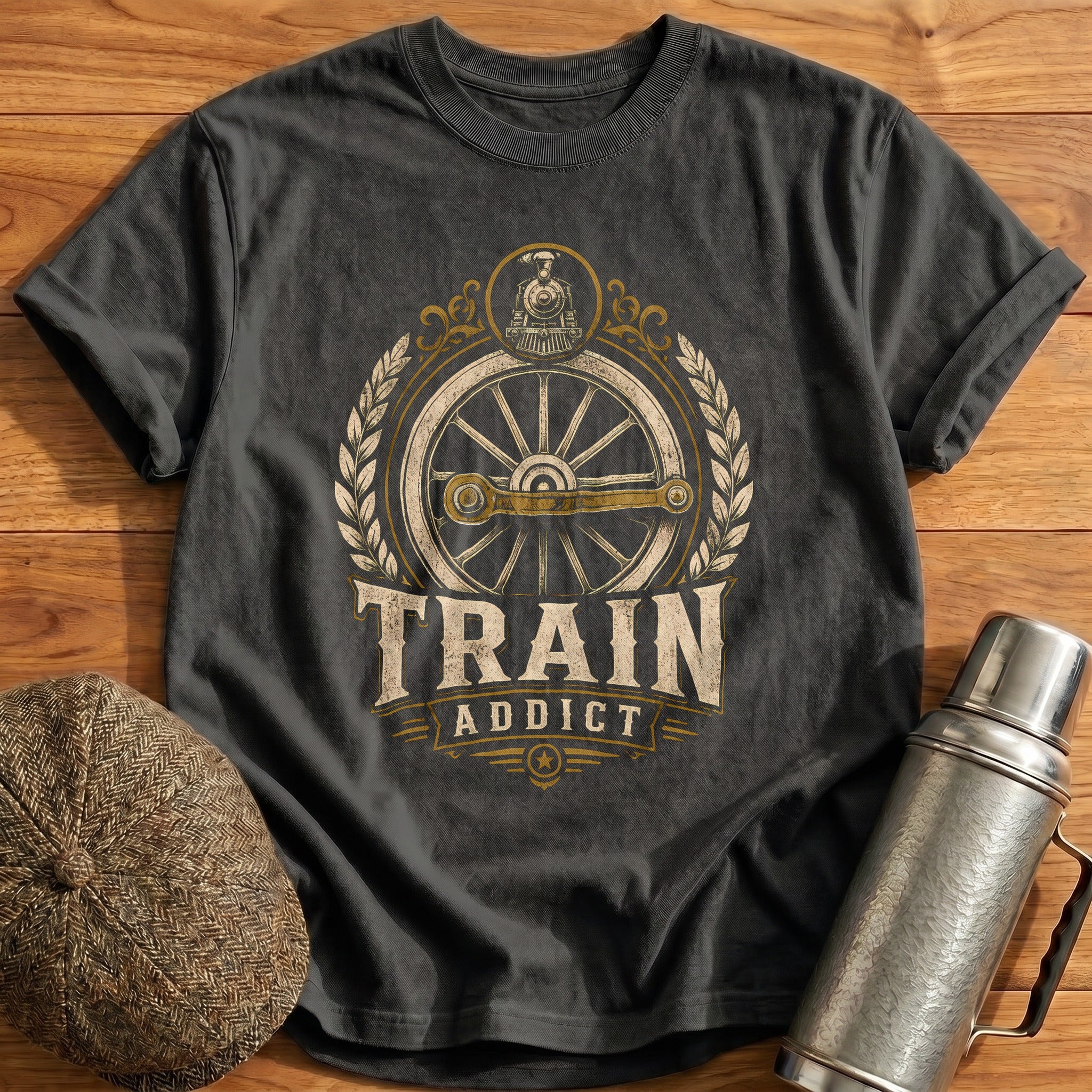 Train Addict T-Shirt - Charcoal