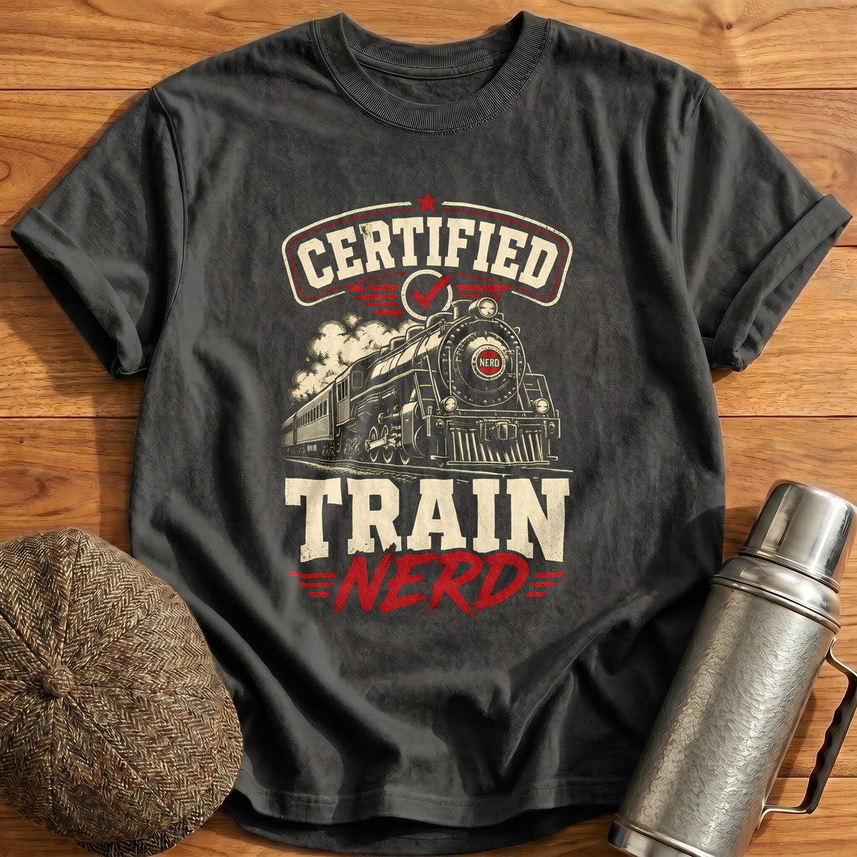 Train Nerd 76 T-Shirt - Charcoal