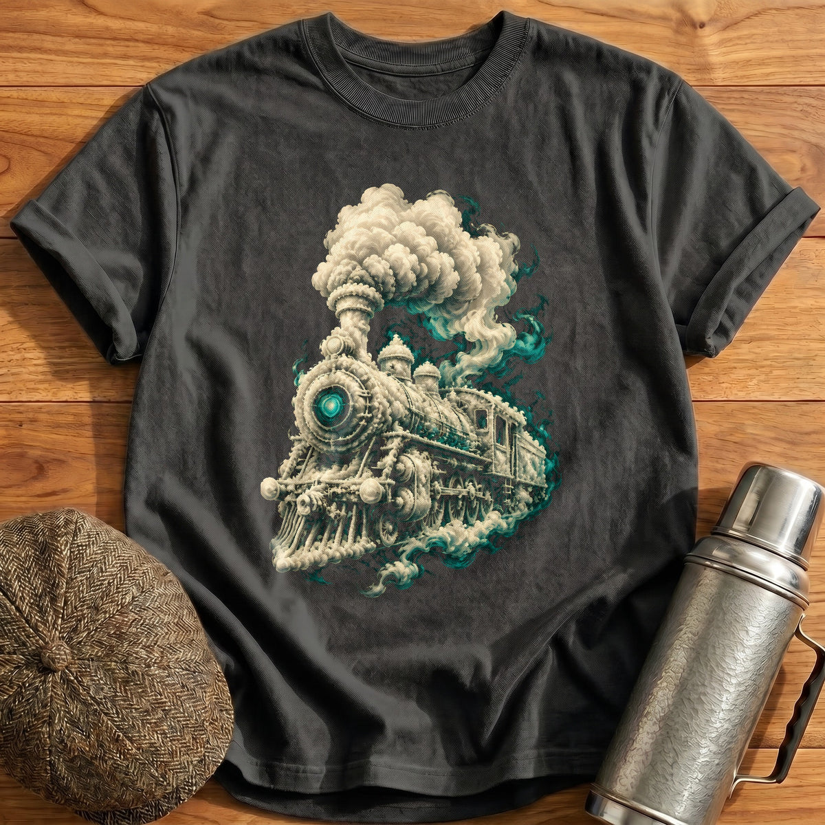 Train Smoke Surreal 57 T-Shirt - Charcoal