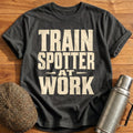 Train Spotter At Work Vintage - Charcoal
