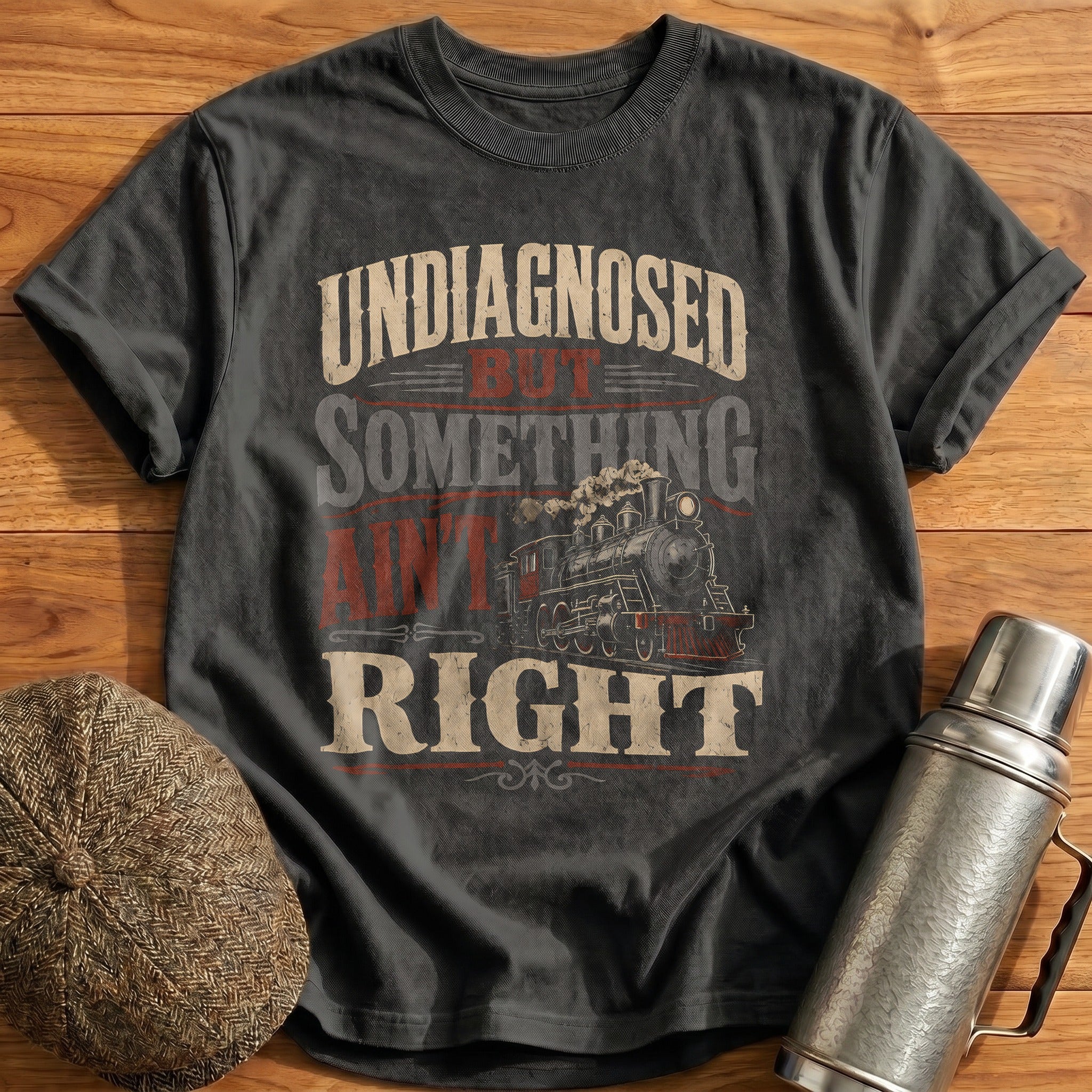 Undiagnosed But Something Aint Right Train Vintage - Charcoal