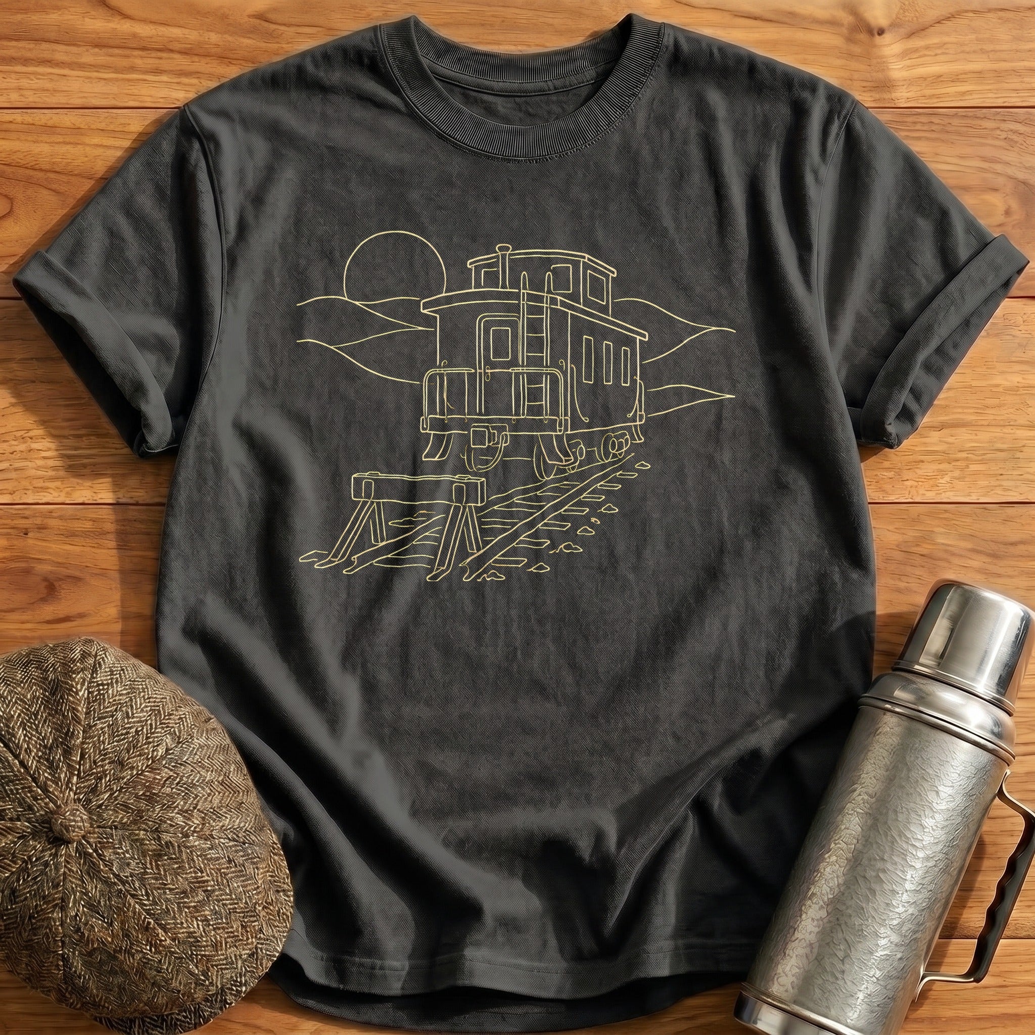 Vintage Caboose Sunset 23 T-Shirt - Charcoal