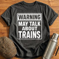 Warning May Talk About Trains 28 Kids T-Shirt - Charcoal