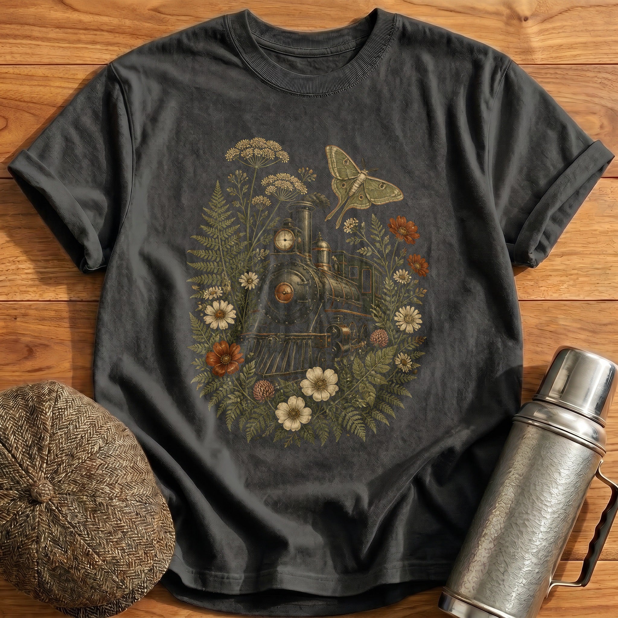 Wildflower & Steam T-Shirt - Charcoal