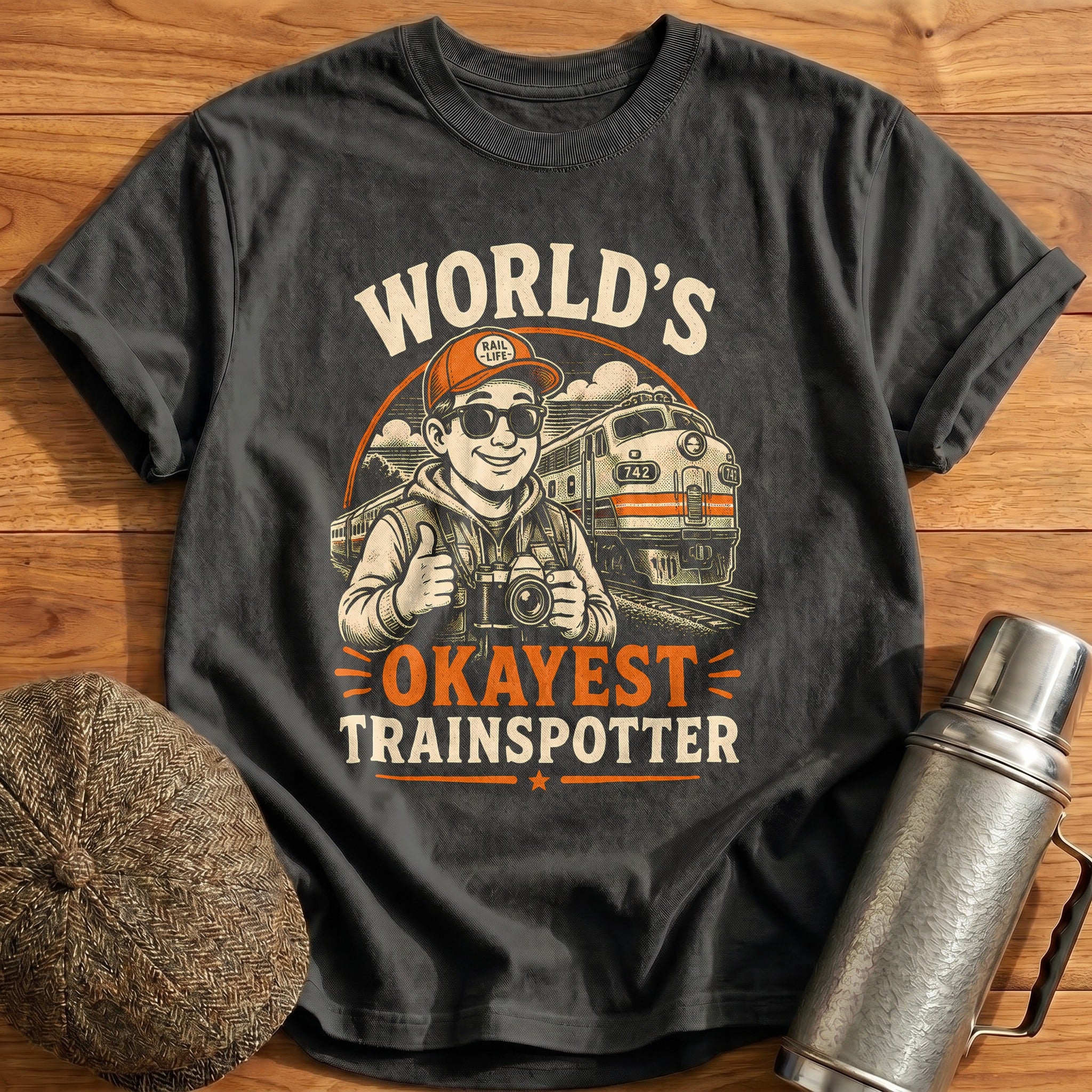 World's Okayest Spotter T-Shirt - Charcoal