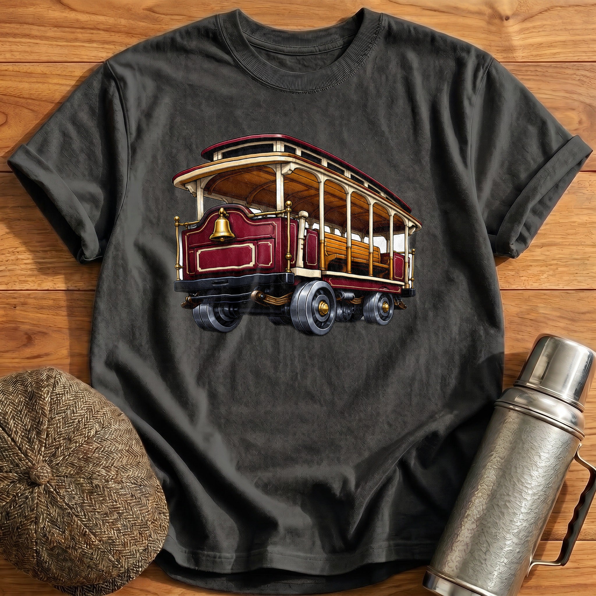 Cablecar Rear34 T-Shirt - Charcoal