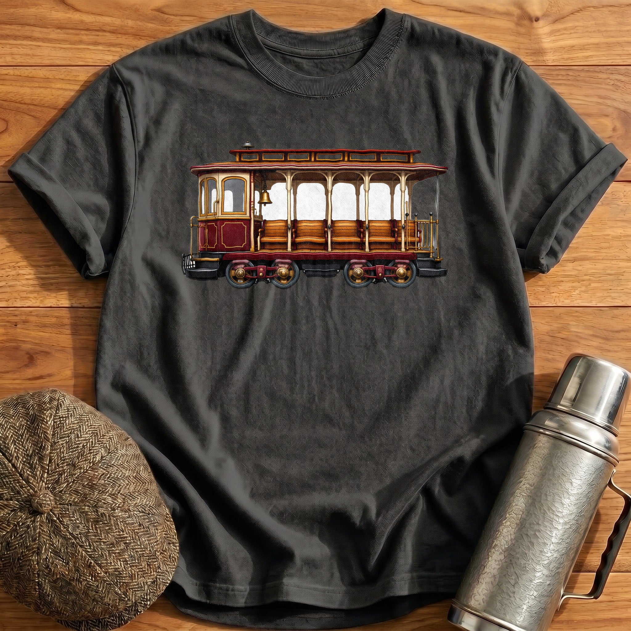 Cablecar Side T-Shirt - Charcoal