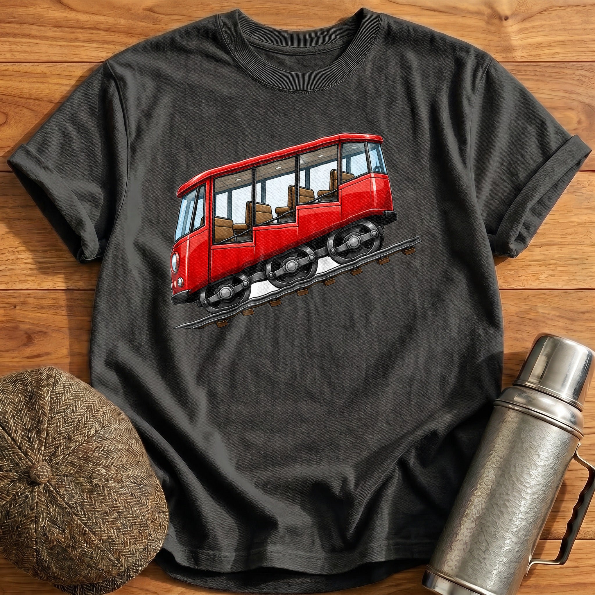 Funicular Side T-Shirt - Charcoal