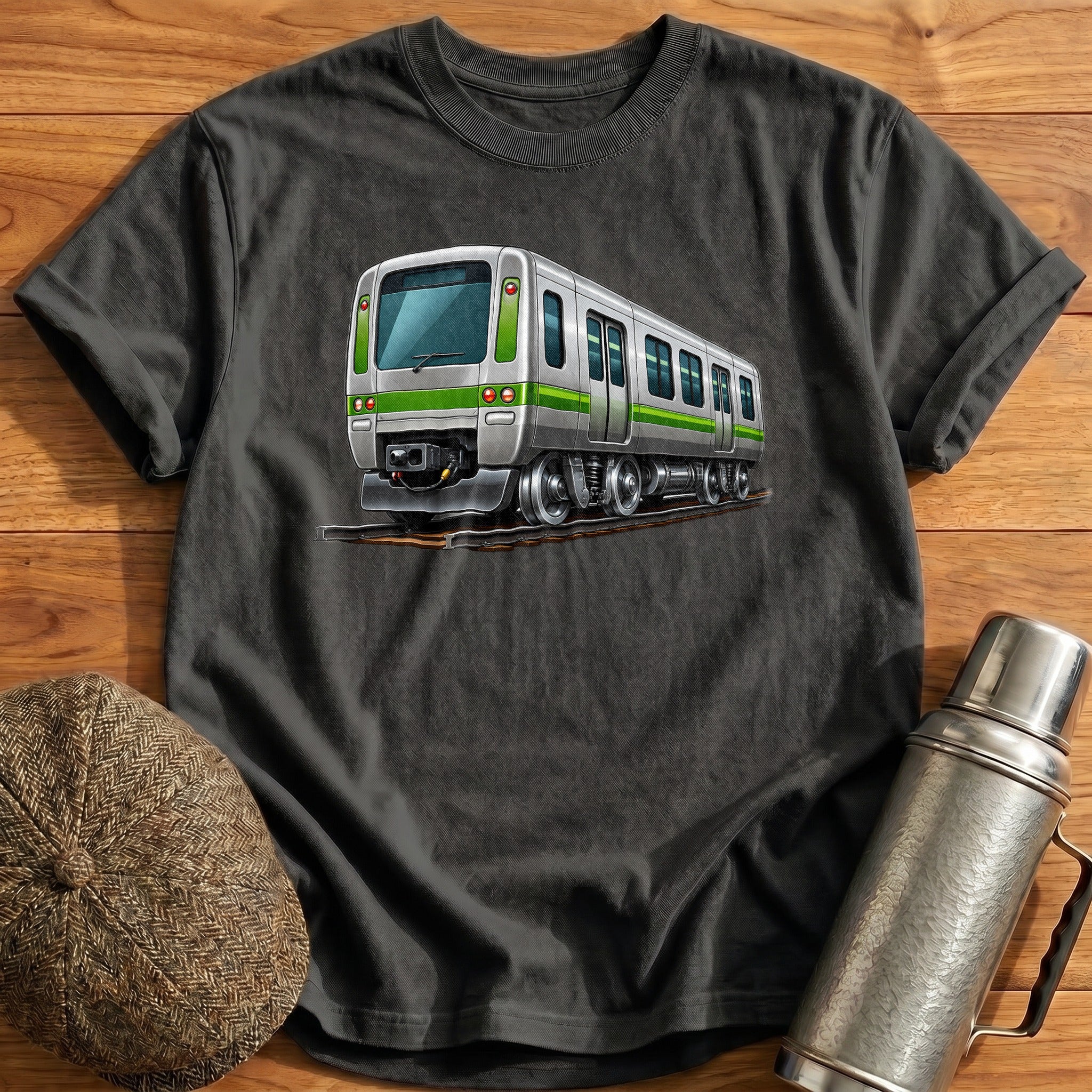 Metrotrain Rear34 T-Shirt - Charcoal