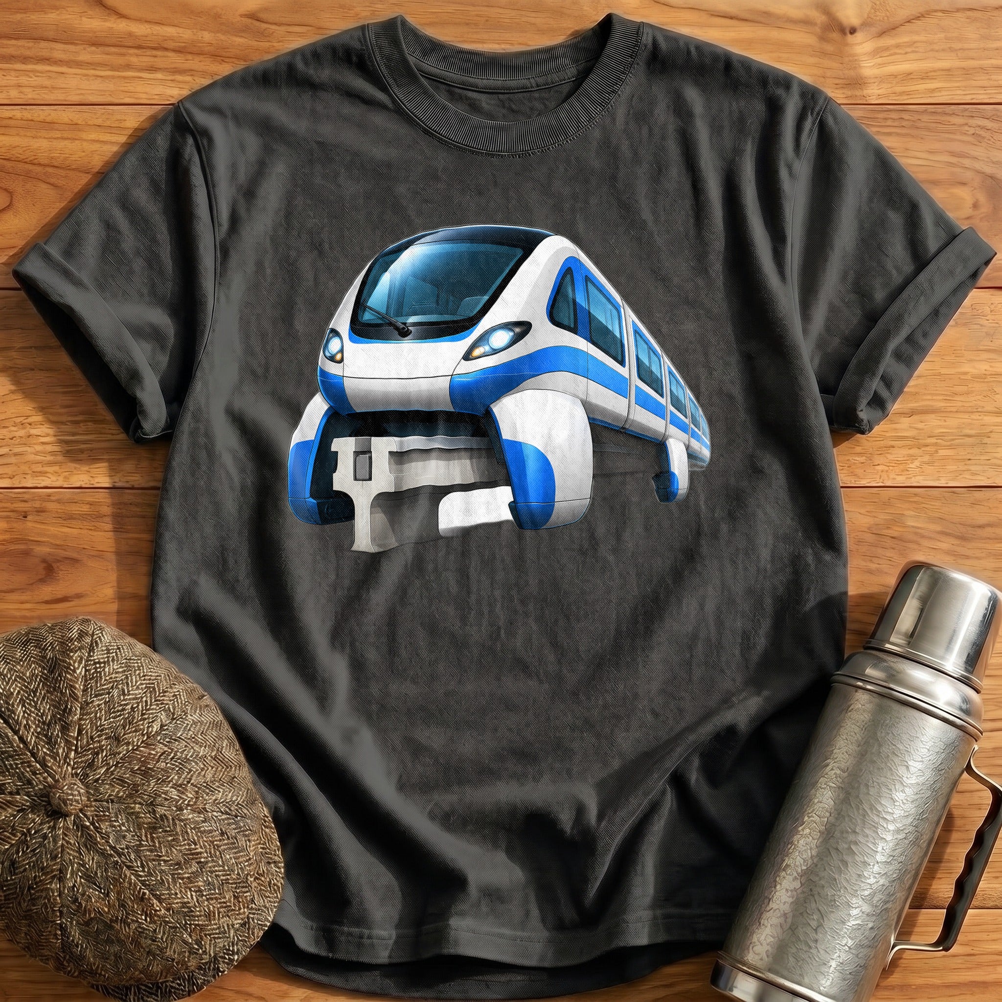 Monorail Front34 T-Shirt - Charcoal