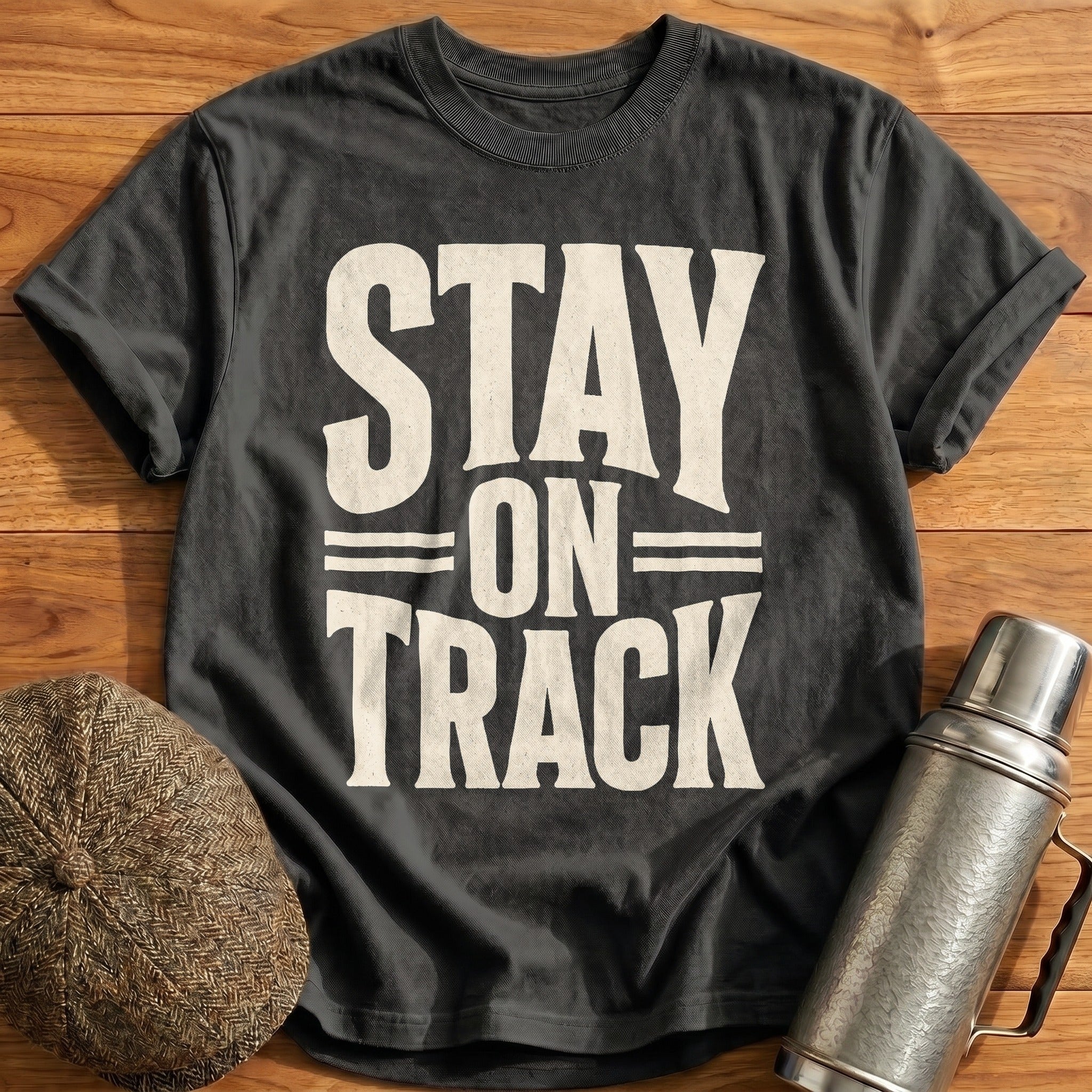 Stay on Track Type T-Shirt - Charcoal