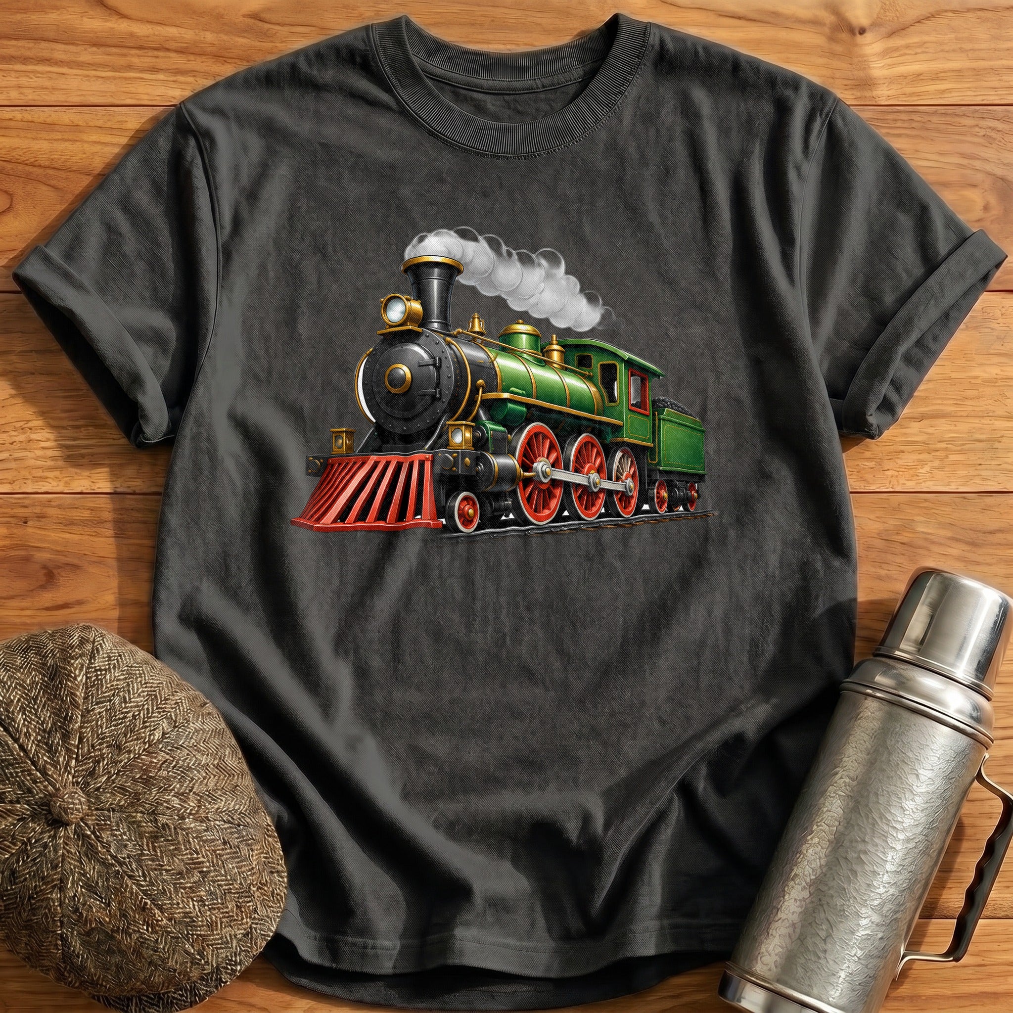 Steamloco Front34 T-Shirt - Charcoal