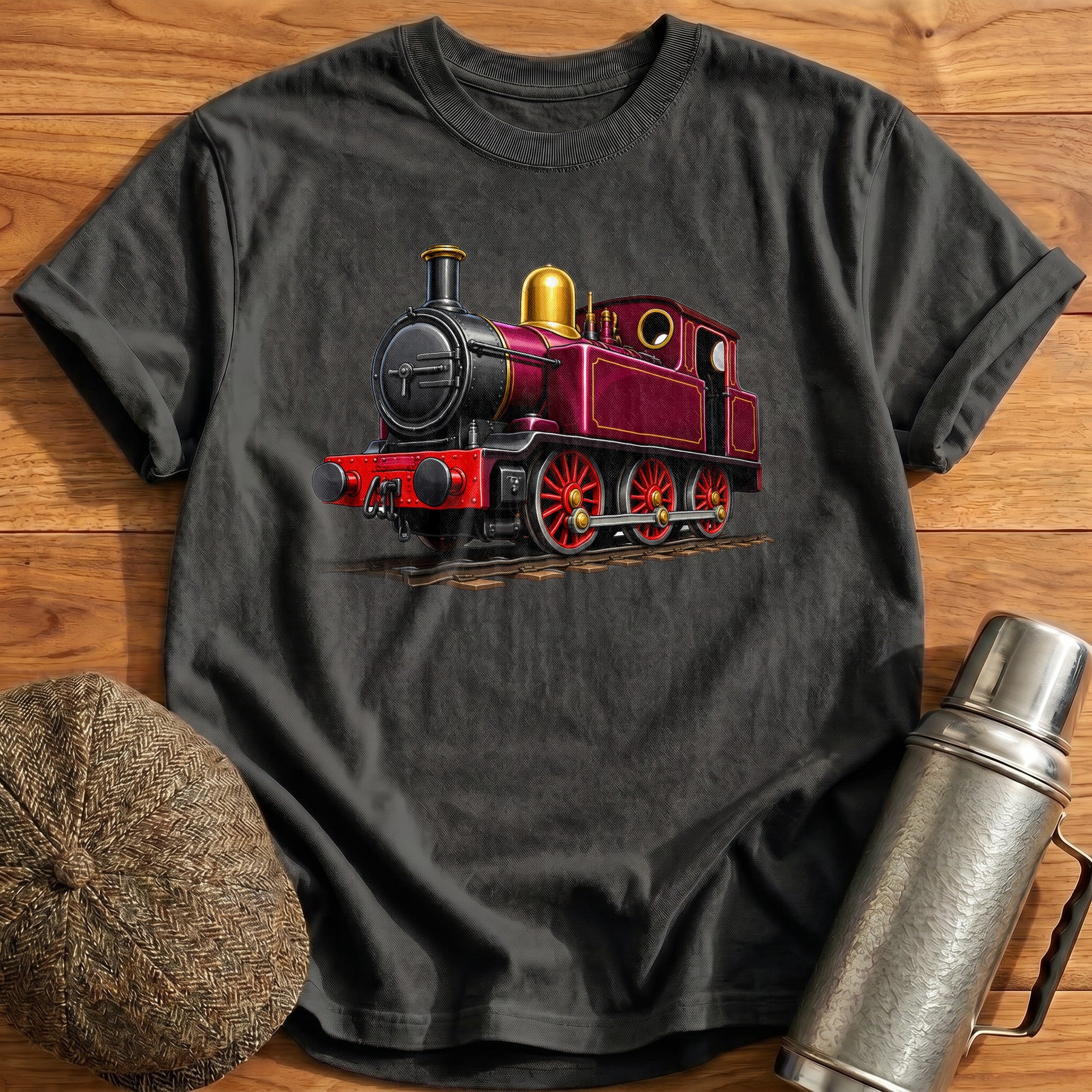Tankengine Front34 T-Shirt - Charcoal