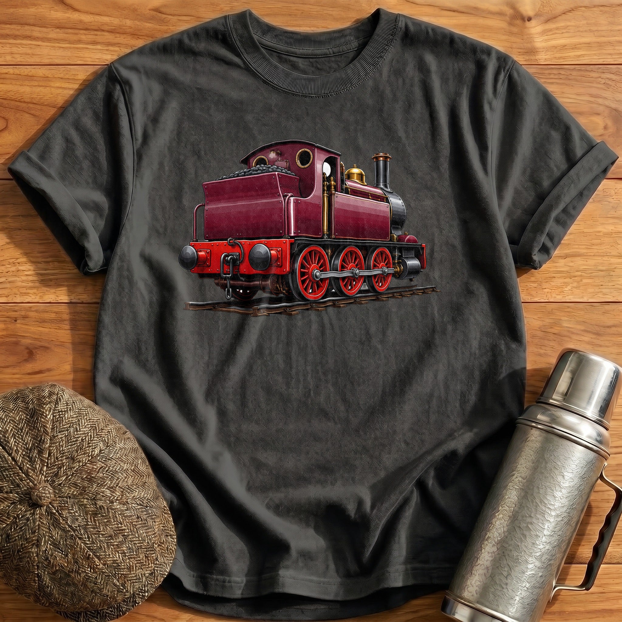 Tankengine Rear34 T-Shirt - Charcoal
