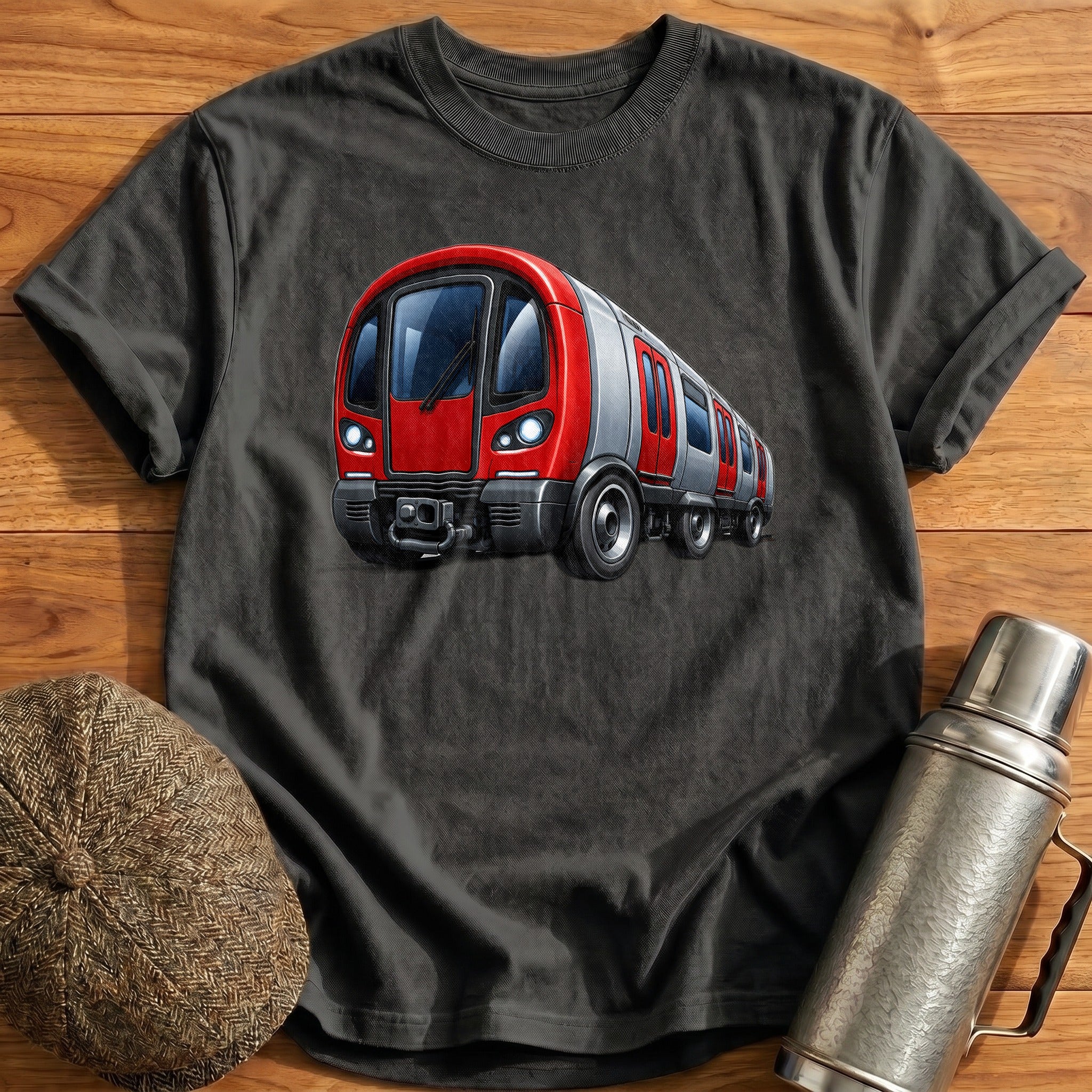 Tubetrain Front34 T-Shirt - Charcoal